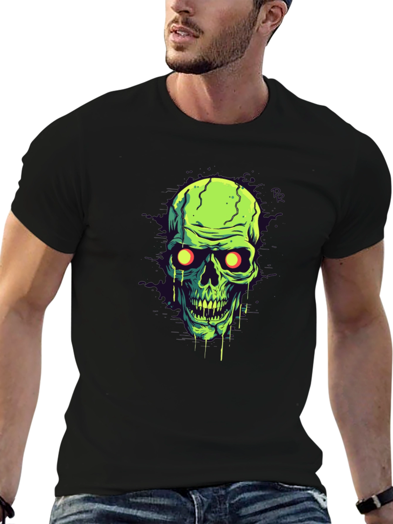 Glow-in-the-Dark Skull Graphic Tee