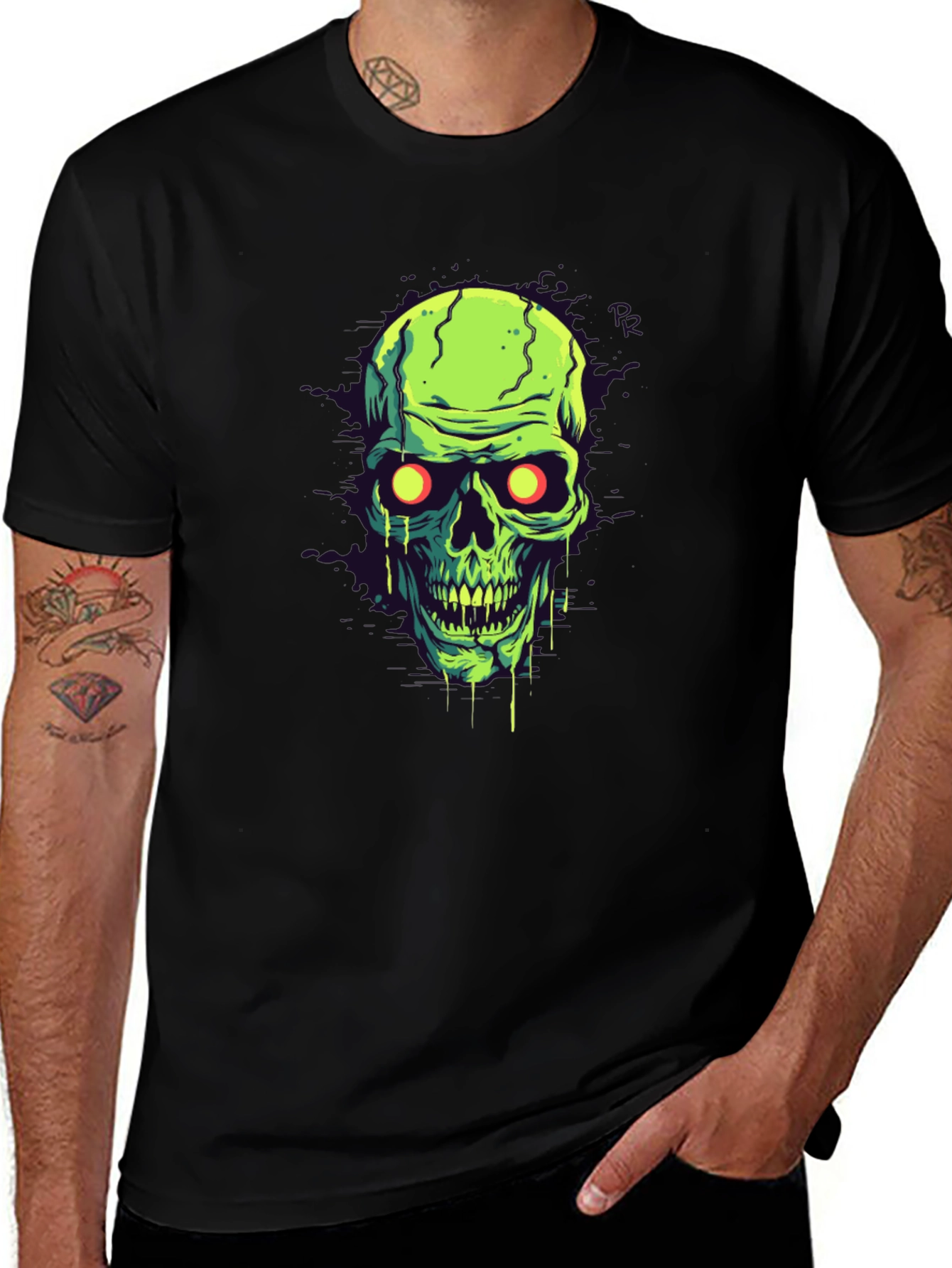 Glow-in-the-Dark Skull Graphic Tee