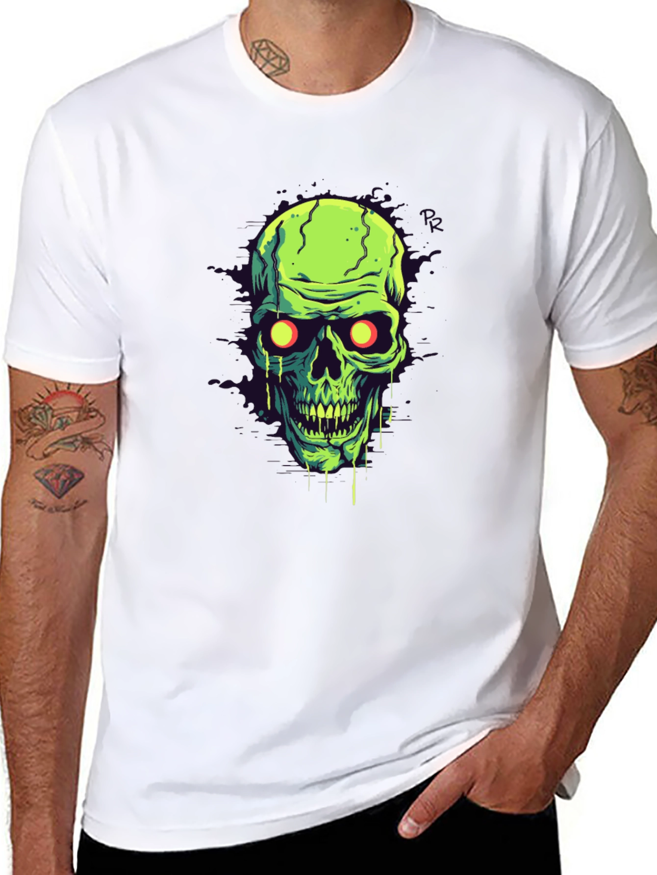 Glow-in-the-Dark Skull Graphic Tee