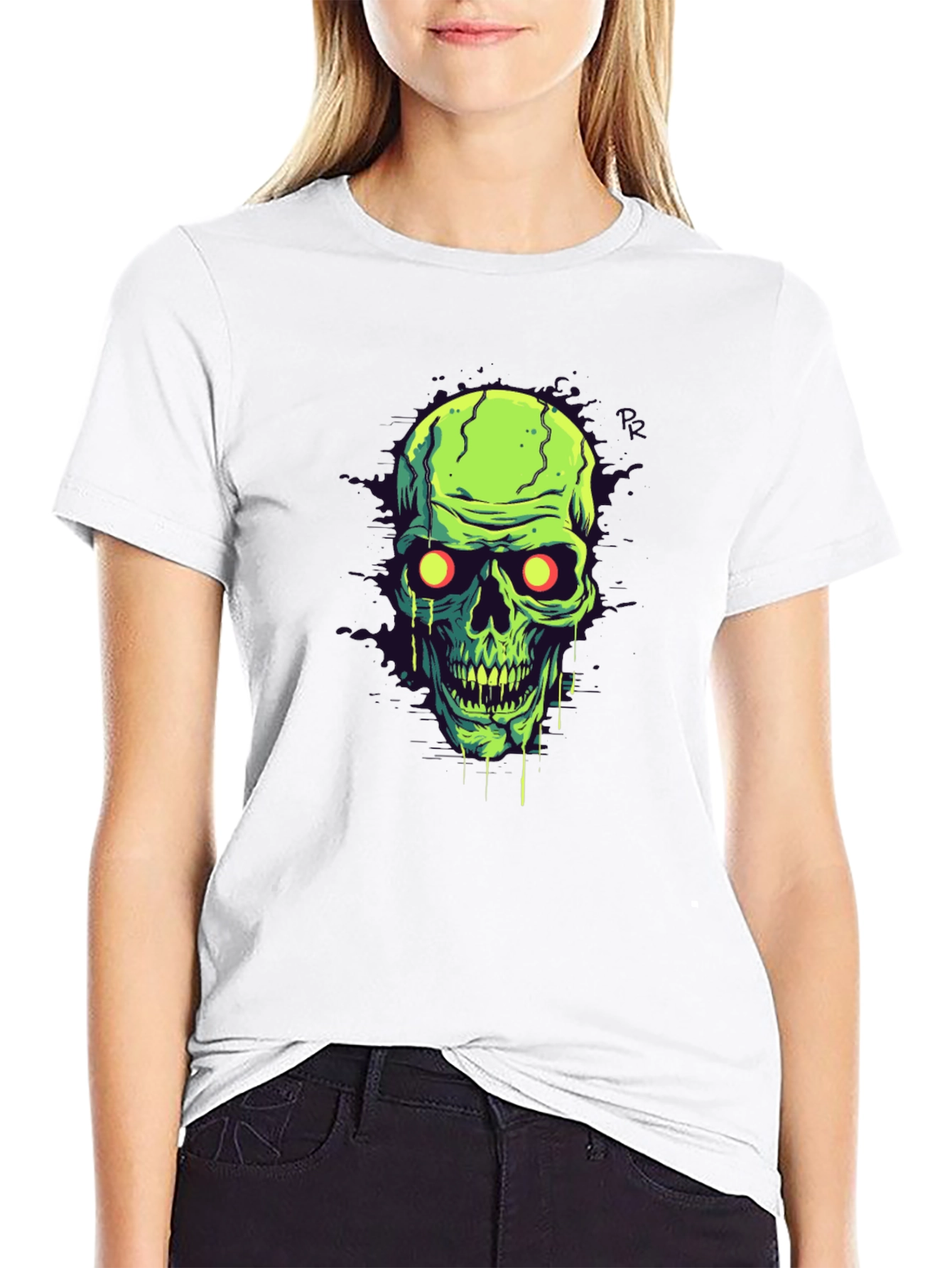 Glow-in-the-Dark Skull Graphic Tee