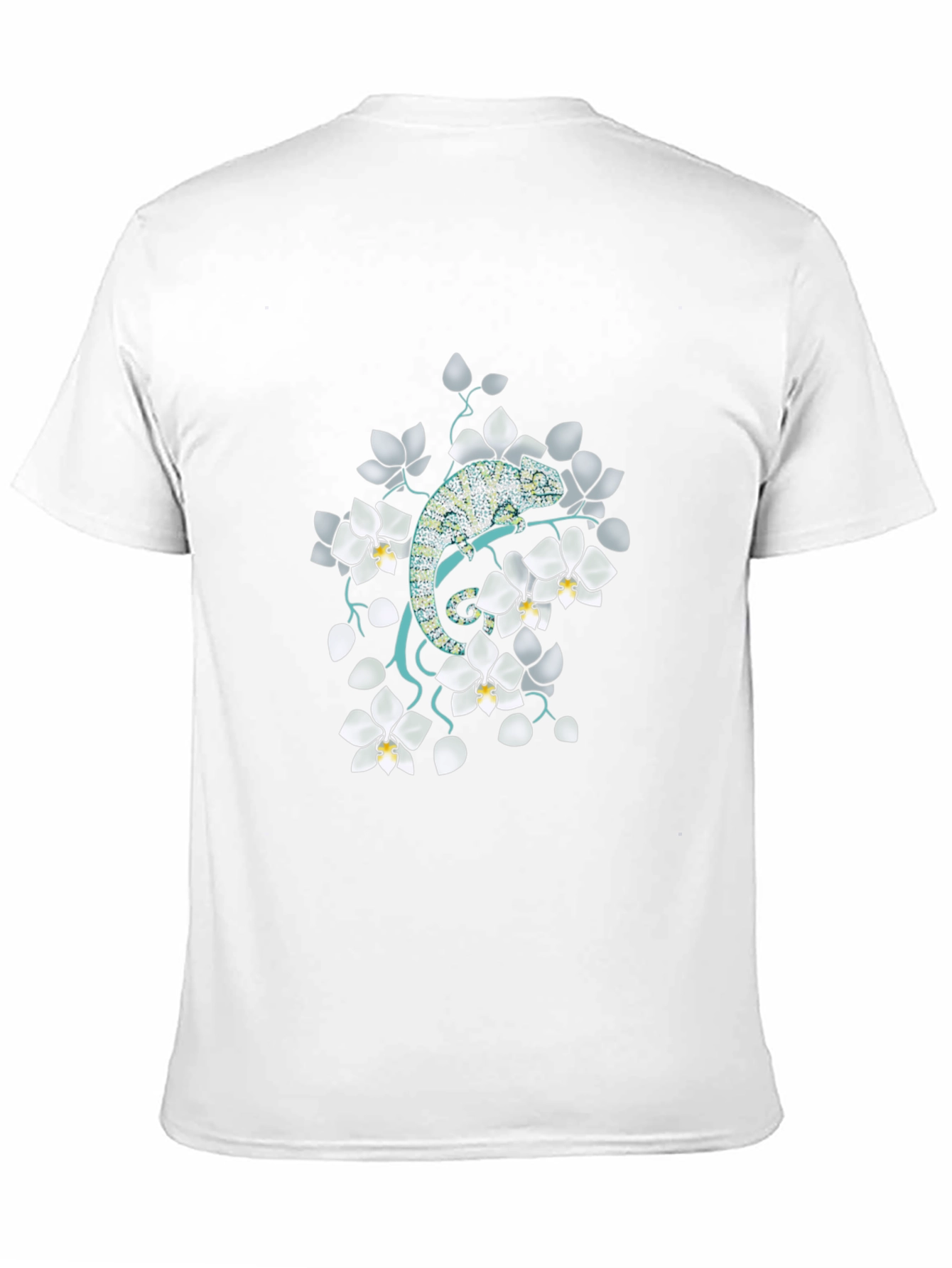 Chameleon & Orchid Graphic Tee - Unique Design