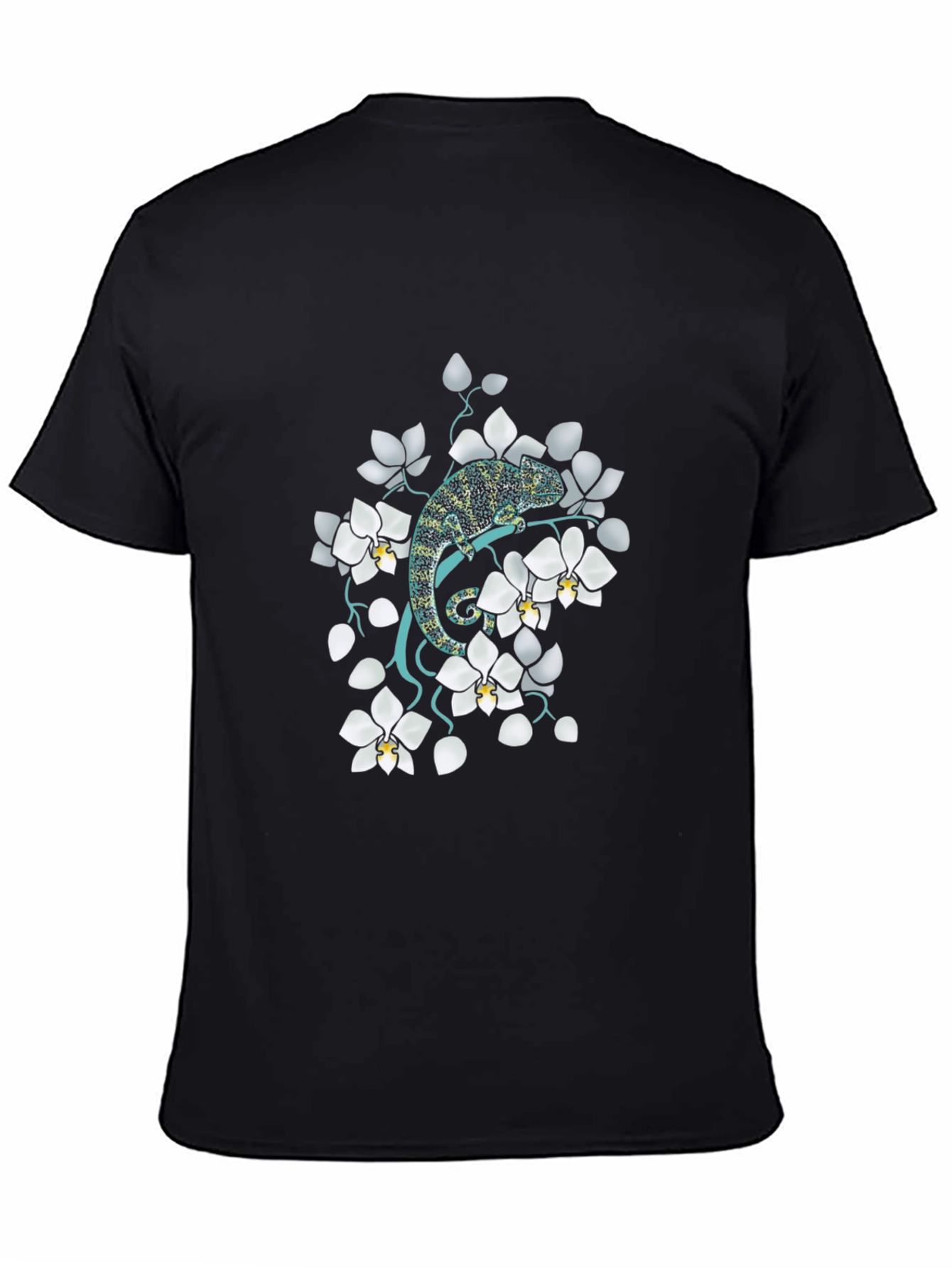 Chameleon & Orchid Graphic Tee - Unique Design