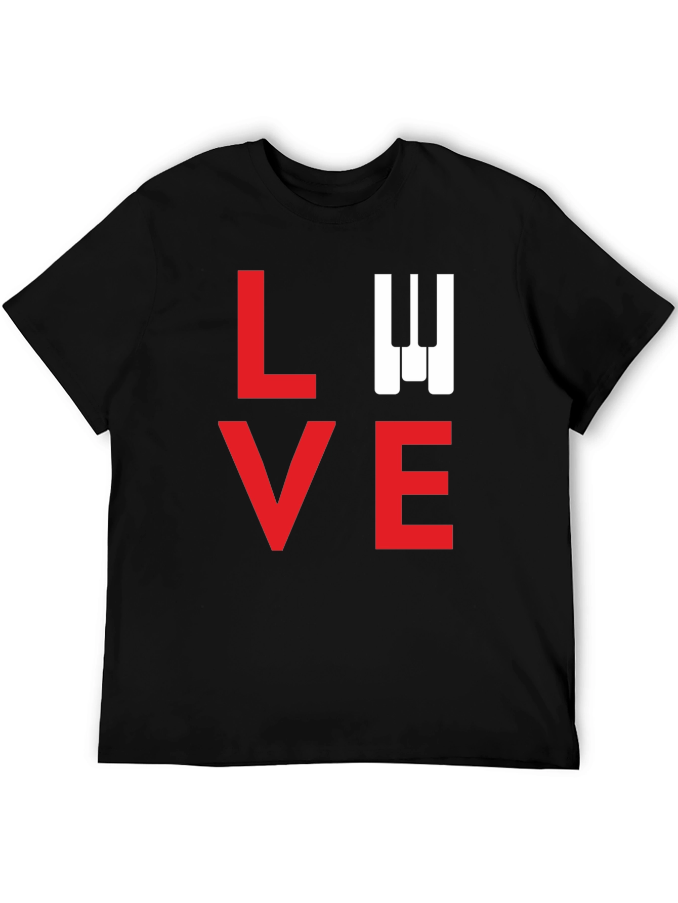 LOVE Piano Keys Black T-Shirt