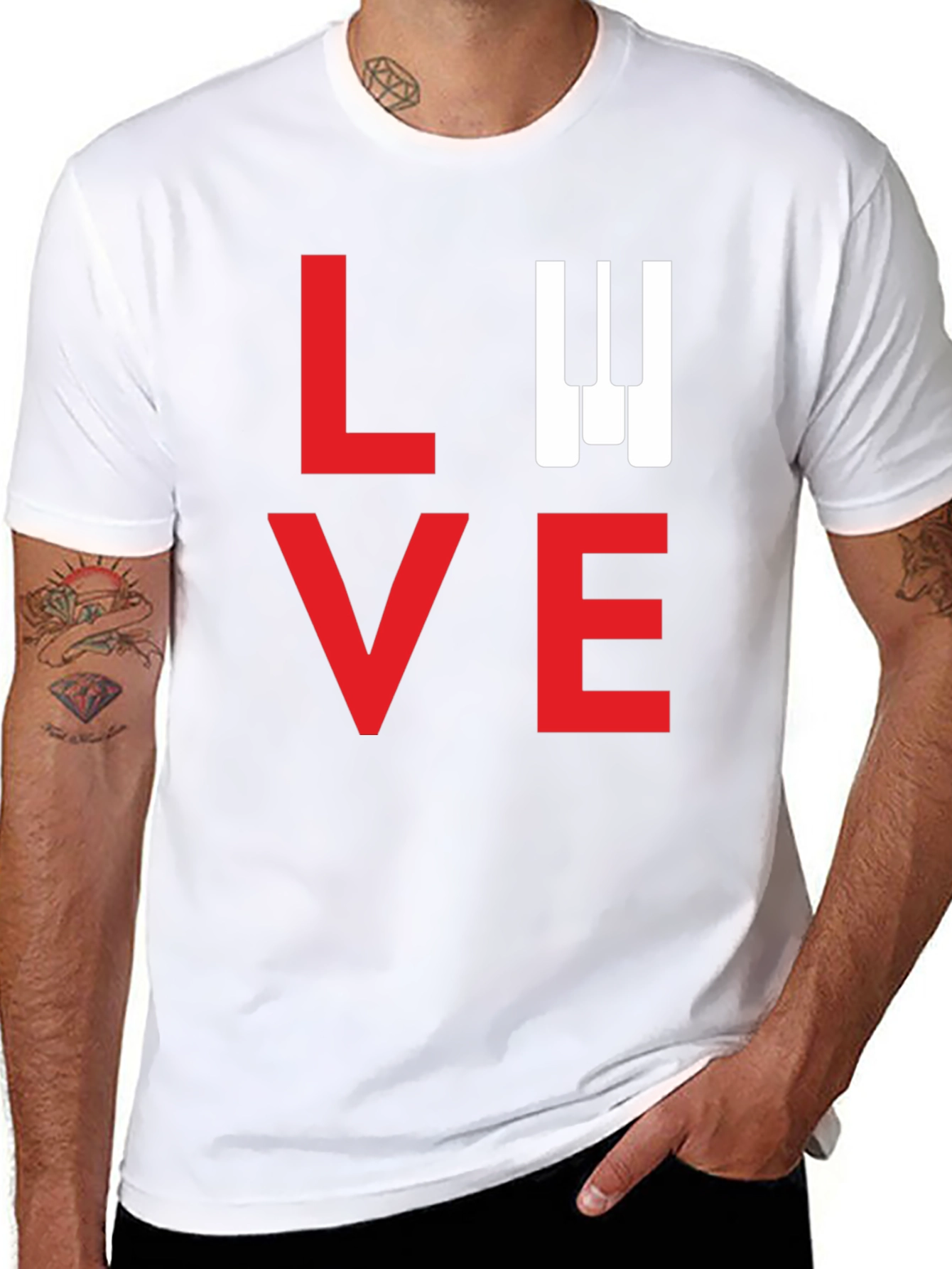 LOVE Piano Keys Black T-Shirt