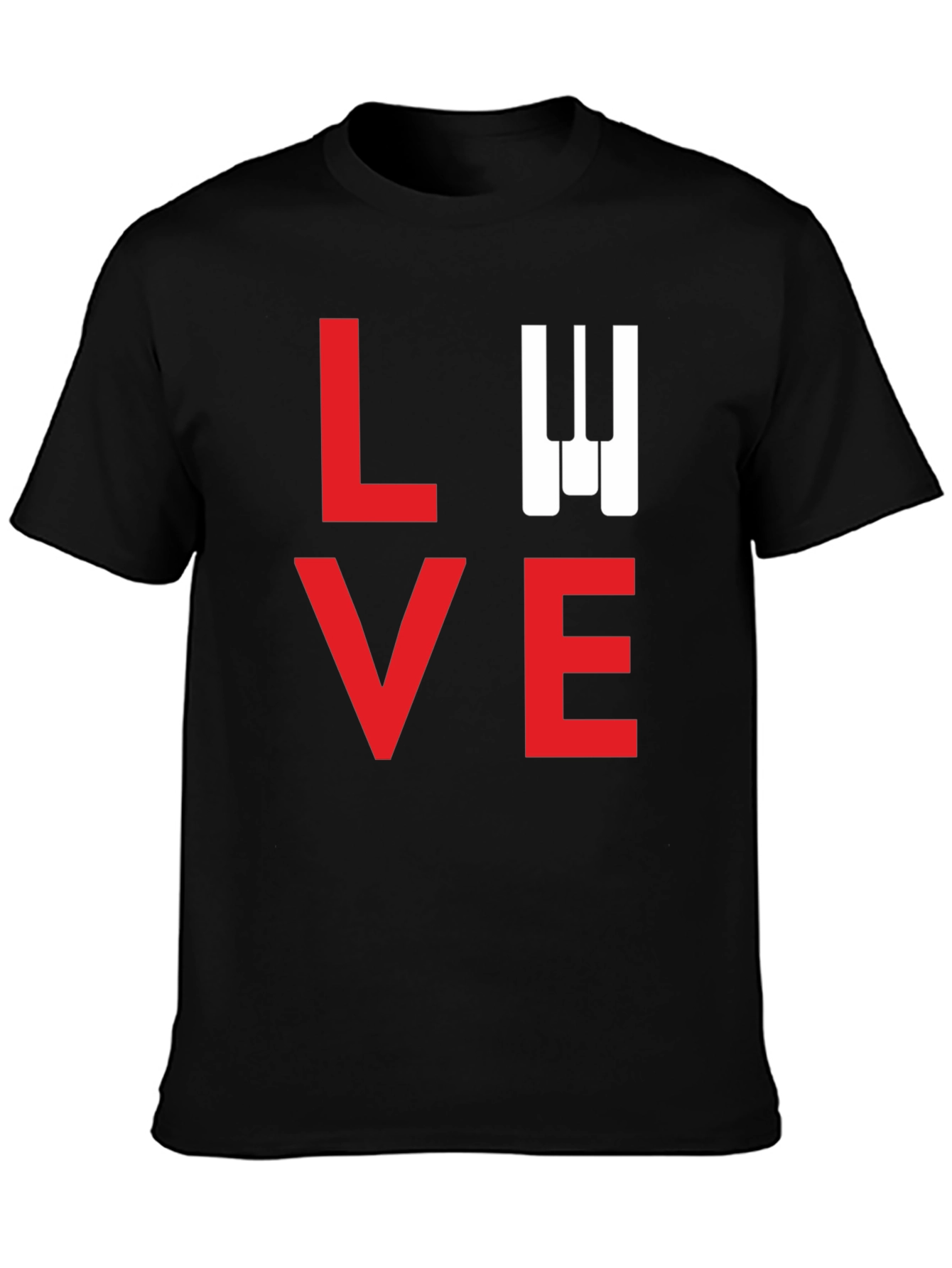 LOVE Piano Keys Black T-Shirt