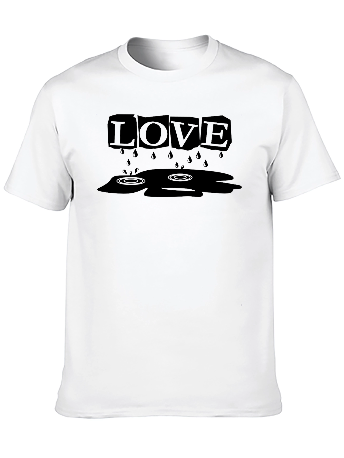 Mens Black LOVE Graphic Tee