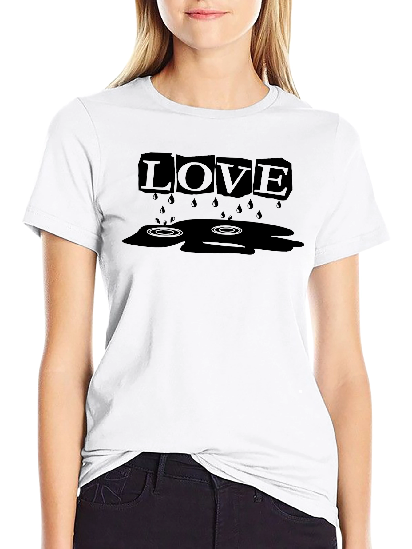 Mens Black LOVE Graphic Tee