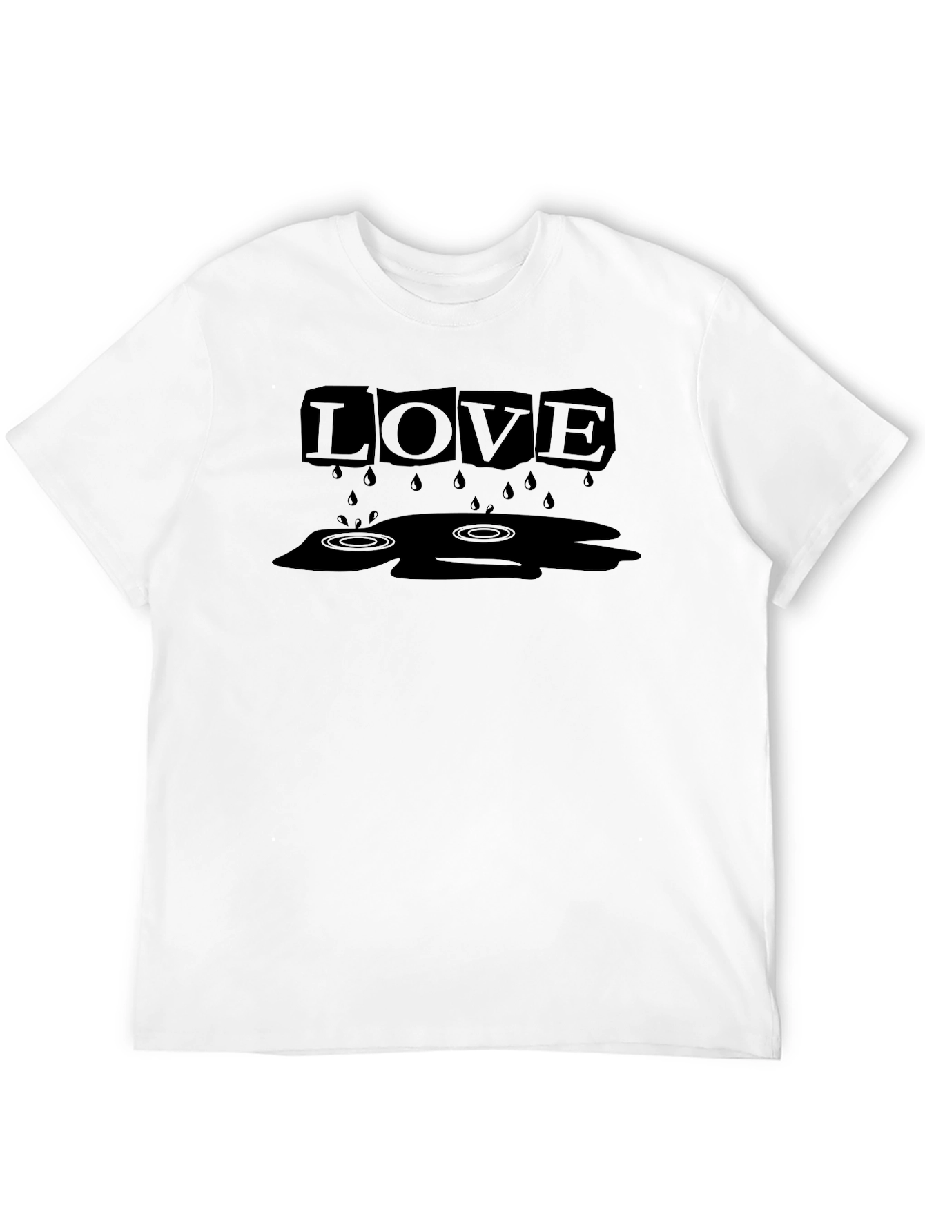 Mens Black LOVE Graphic Tee