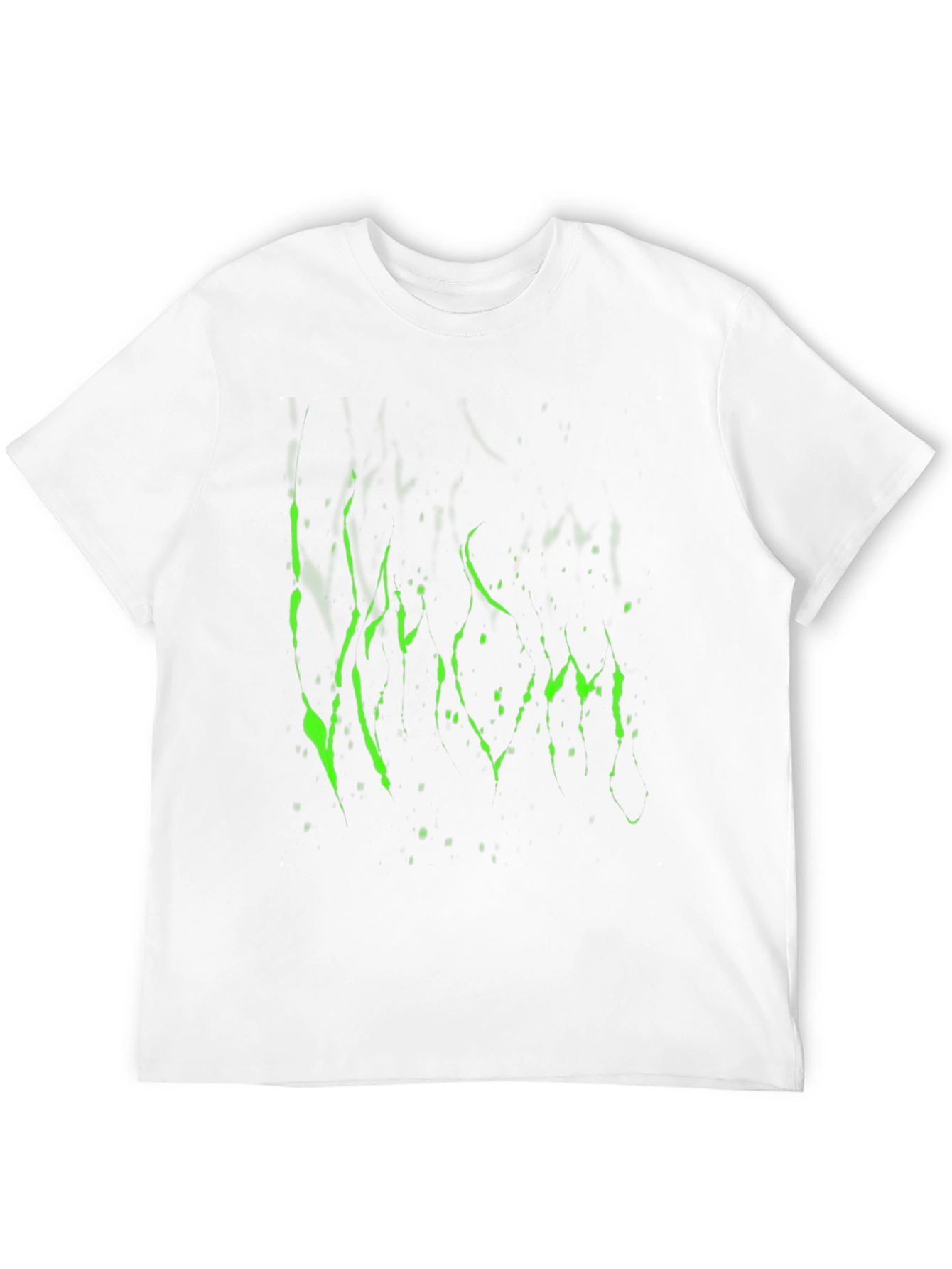 Mens Black T-Shirt with Green Graphic Print