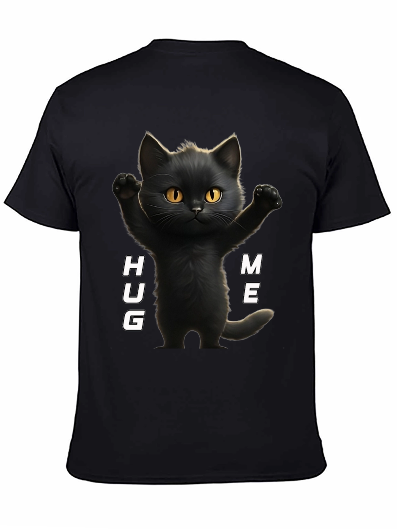 Cute Black Cat Hug Me Graphic T-Shirt
