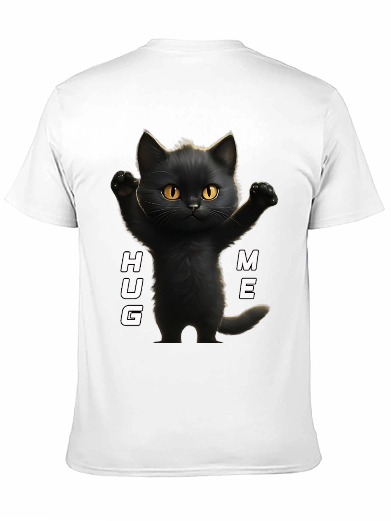 Cute Black Cat Hug Me Graphic T-Shirt