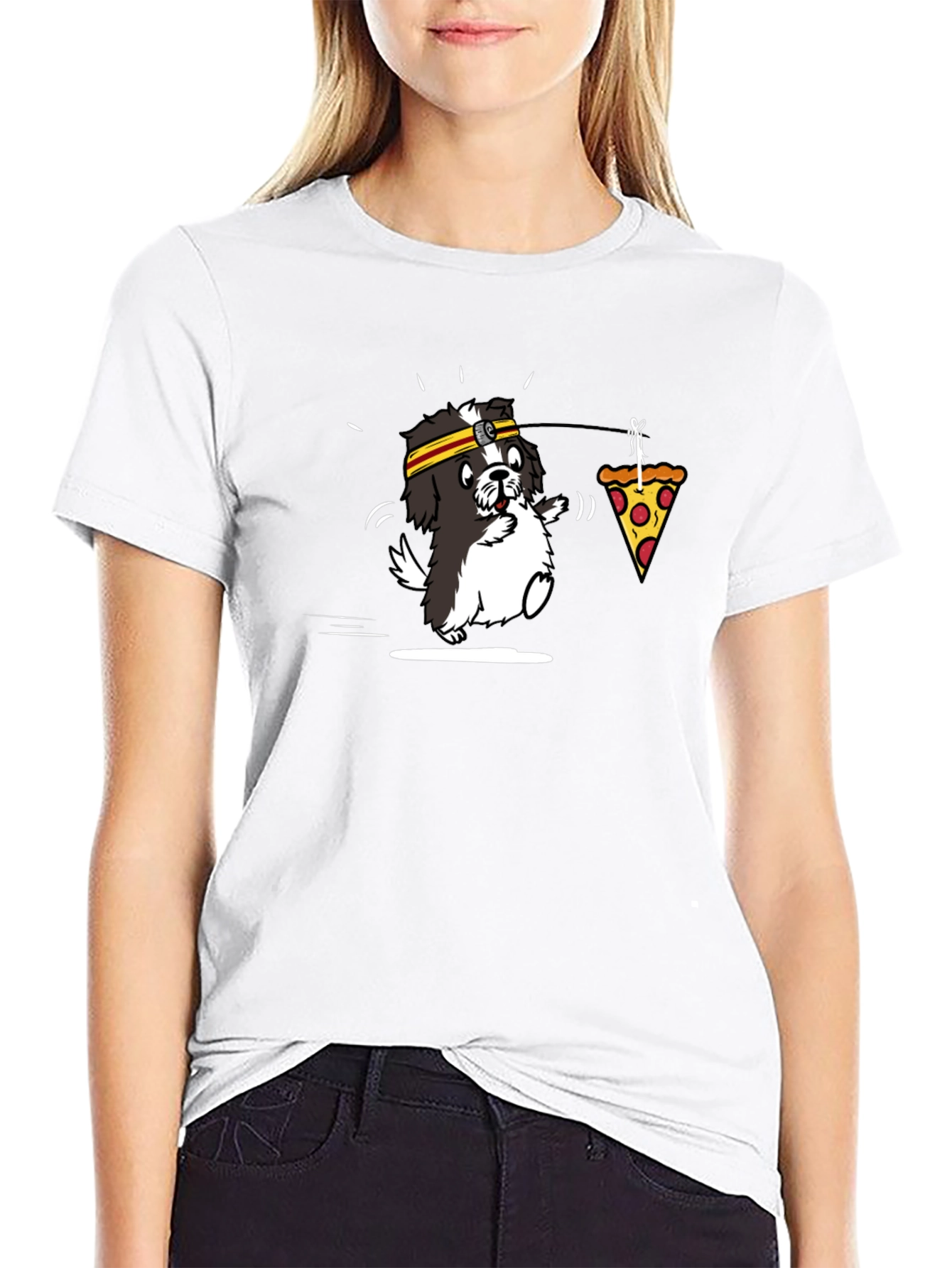 Funny Dog Pizza T-Shirt - Novelty Graphic Tee