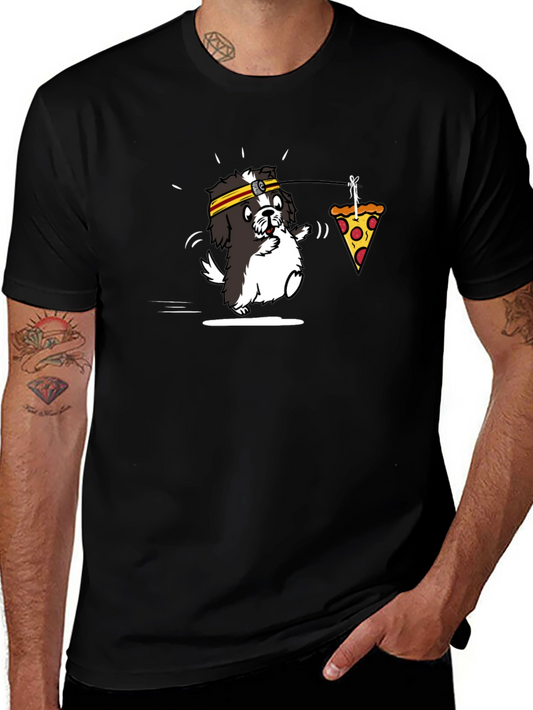 Funny Dog Pizza T-Shirt - Novelty Graphic Tee