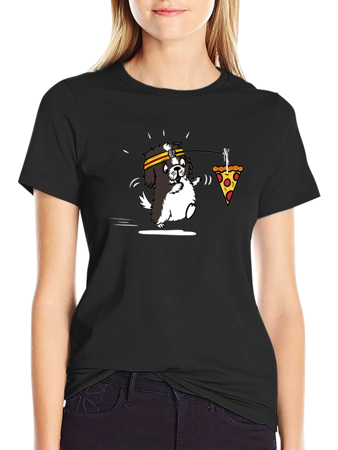 Funny Dog Pizza T-Shirt - Novelty Graphic Tee