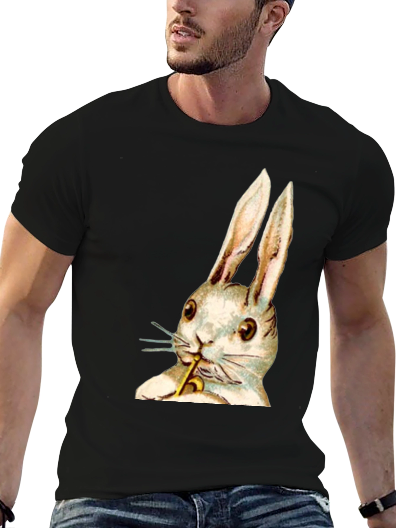 Rabbit Playing Saxophone Graphic Tee