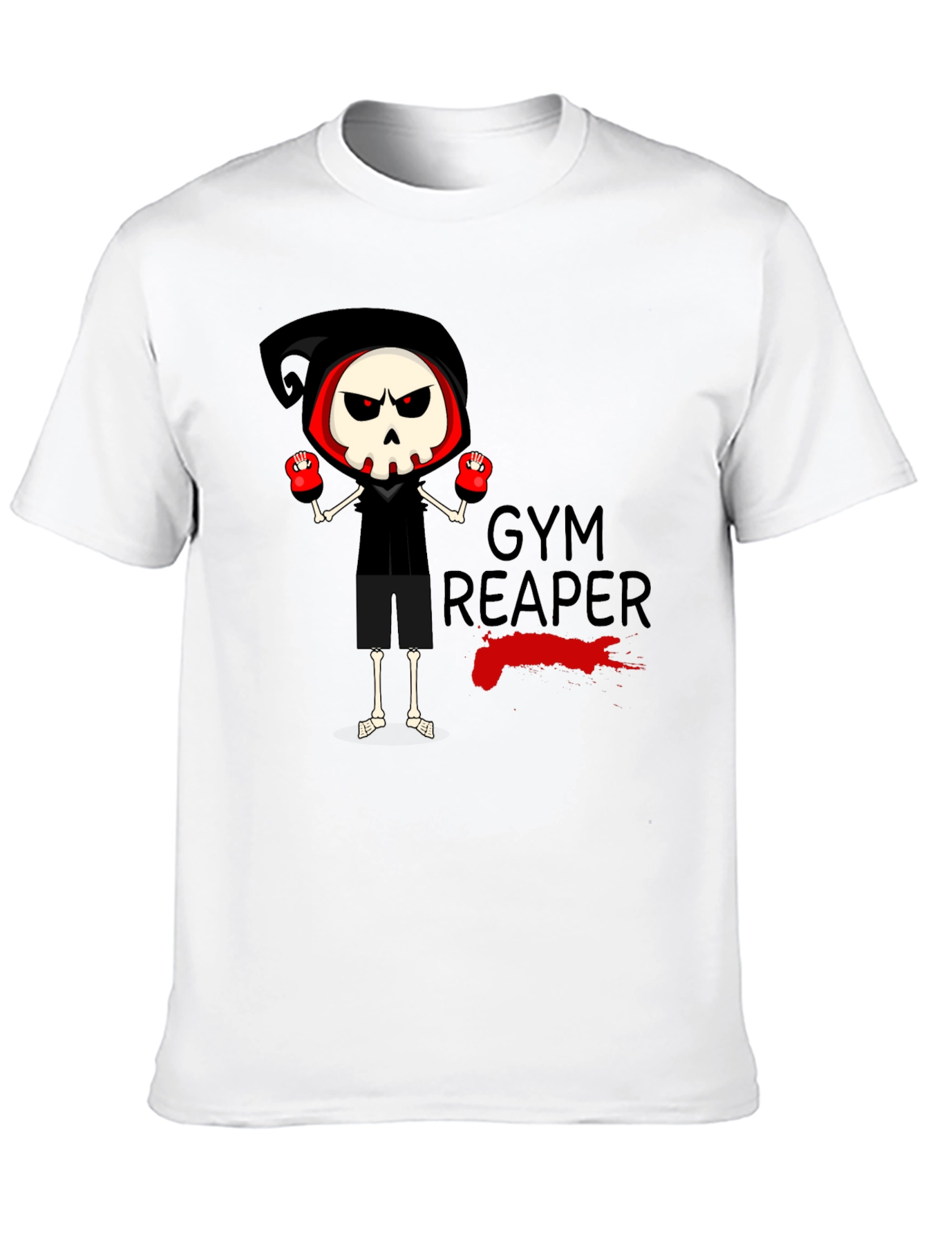 Gym Reaper Graphic Tee - Skeleton Boxer Design