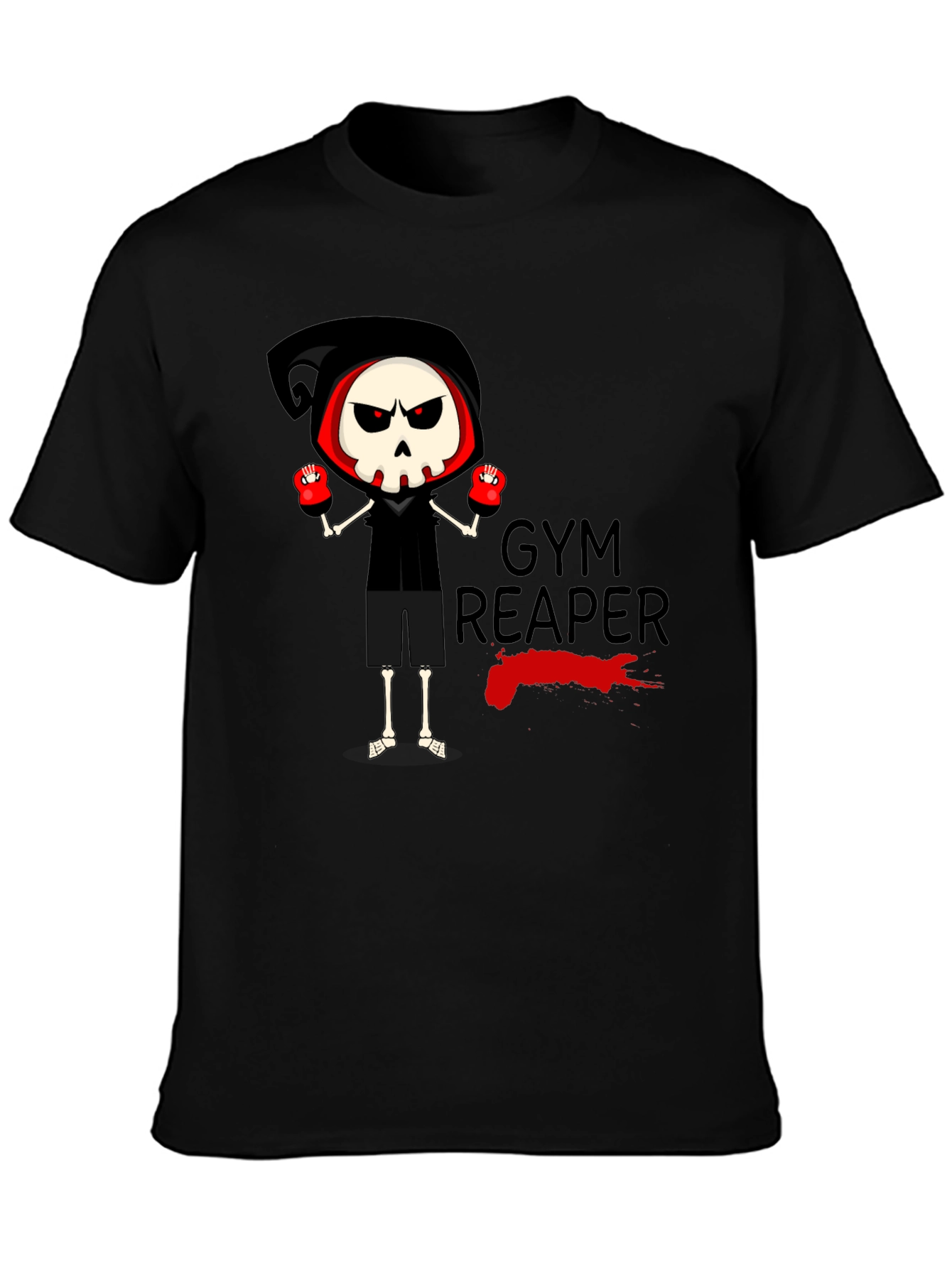 Gym Reaper Graphic Tee - Skeleton Boxer Design