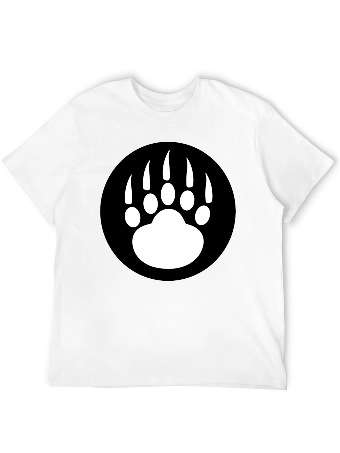 Bear Paw Graphic Tee - Black Cotton T-Shirt