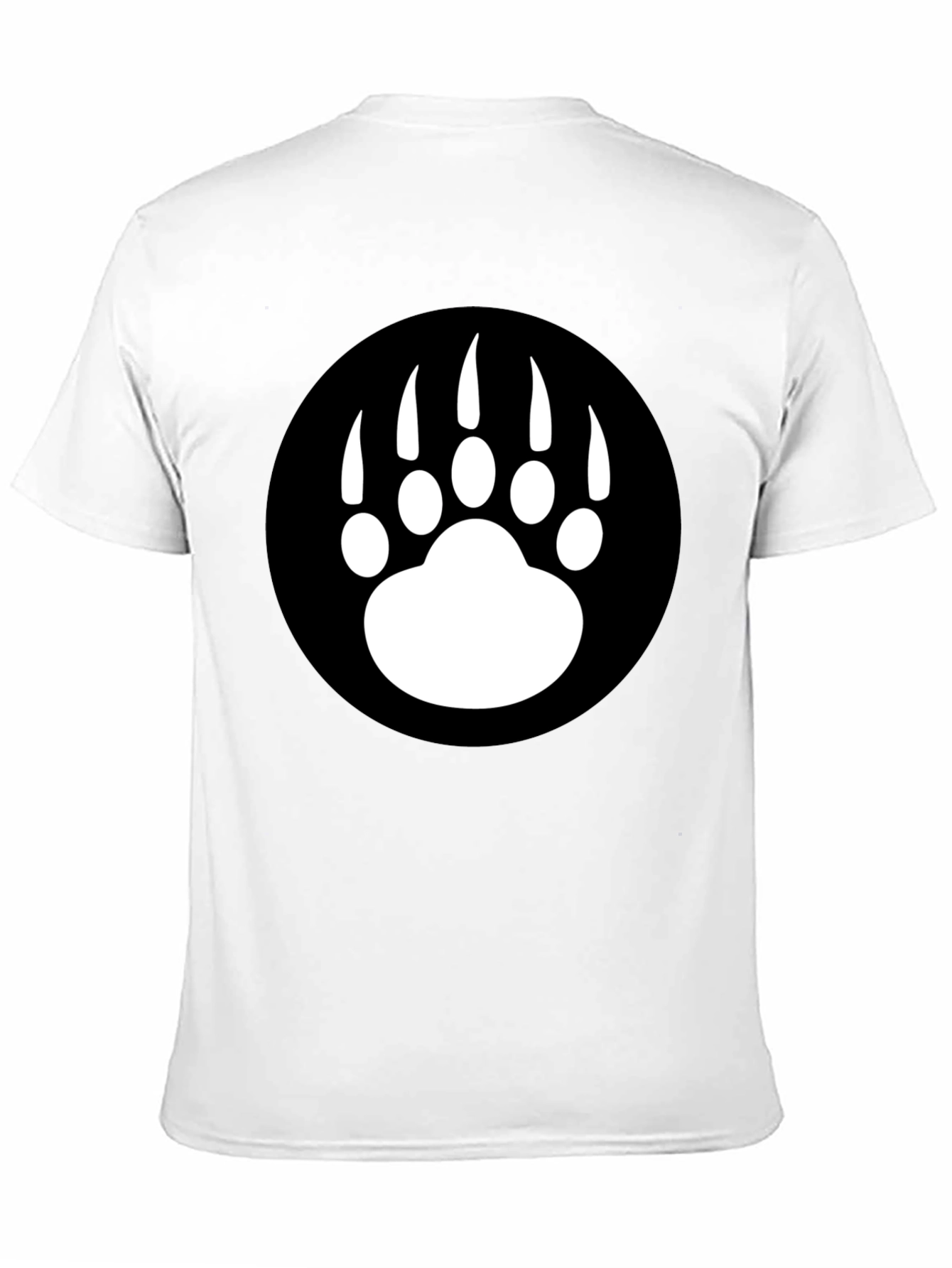 Bear Paw Graphic Tee - Black Cotton T-Shirt