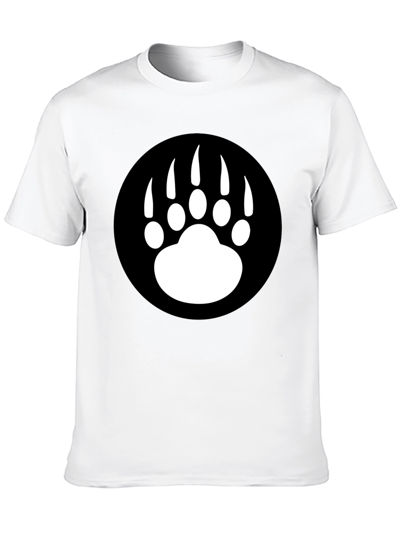 Bear Paw Graphic Tee - Black Cotton T-Shirt