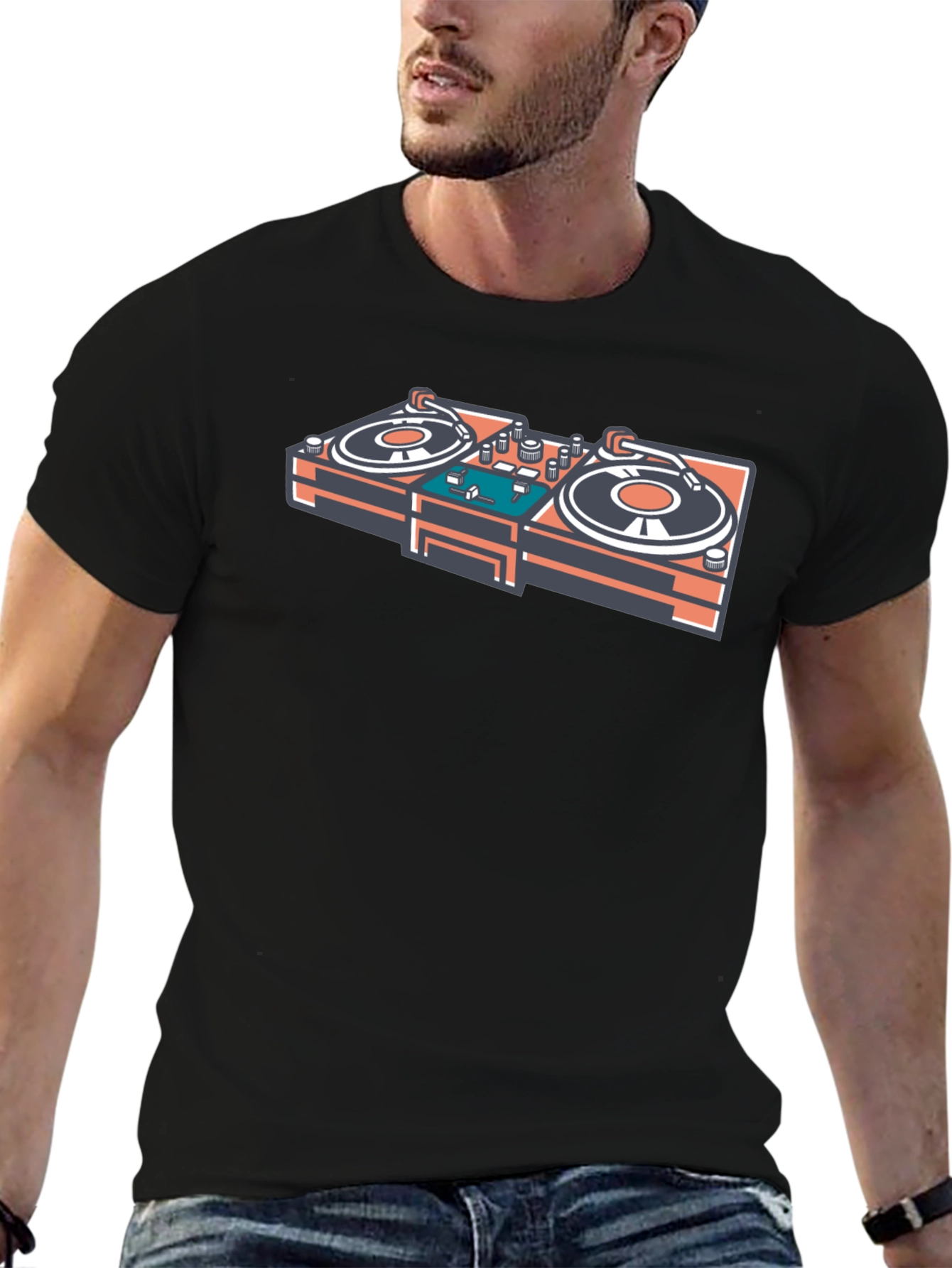 DJ Turntable Graphic T-Shirt - Music Lovers Tee