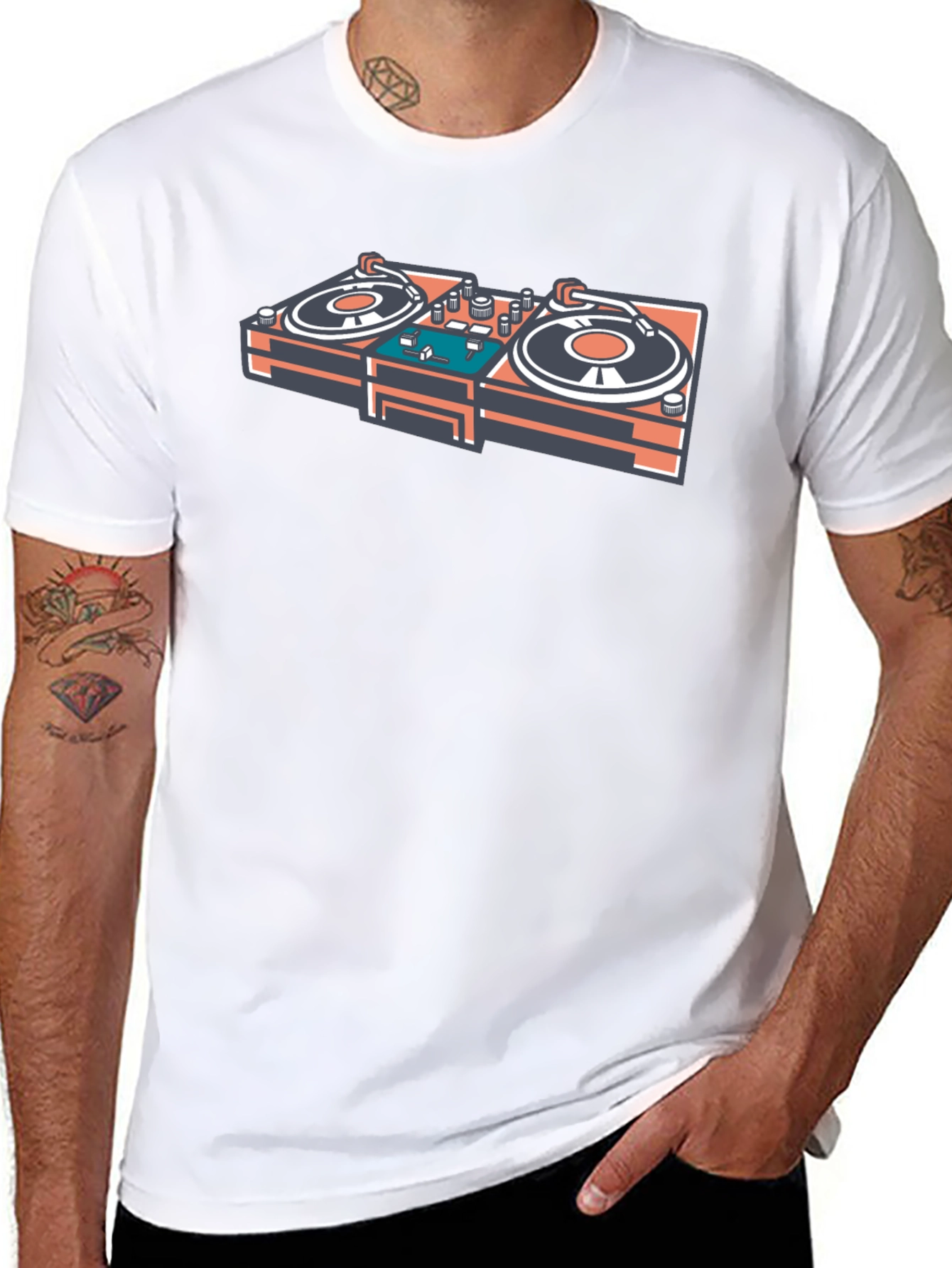 DJ Turntable Graphic T-Shirt - Music Lovers Tee