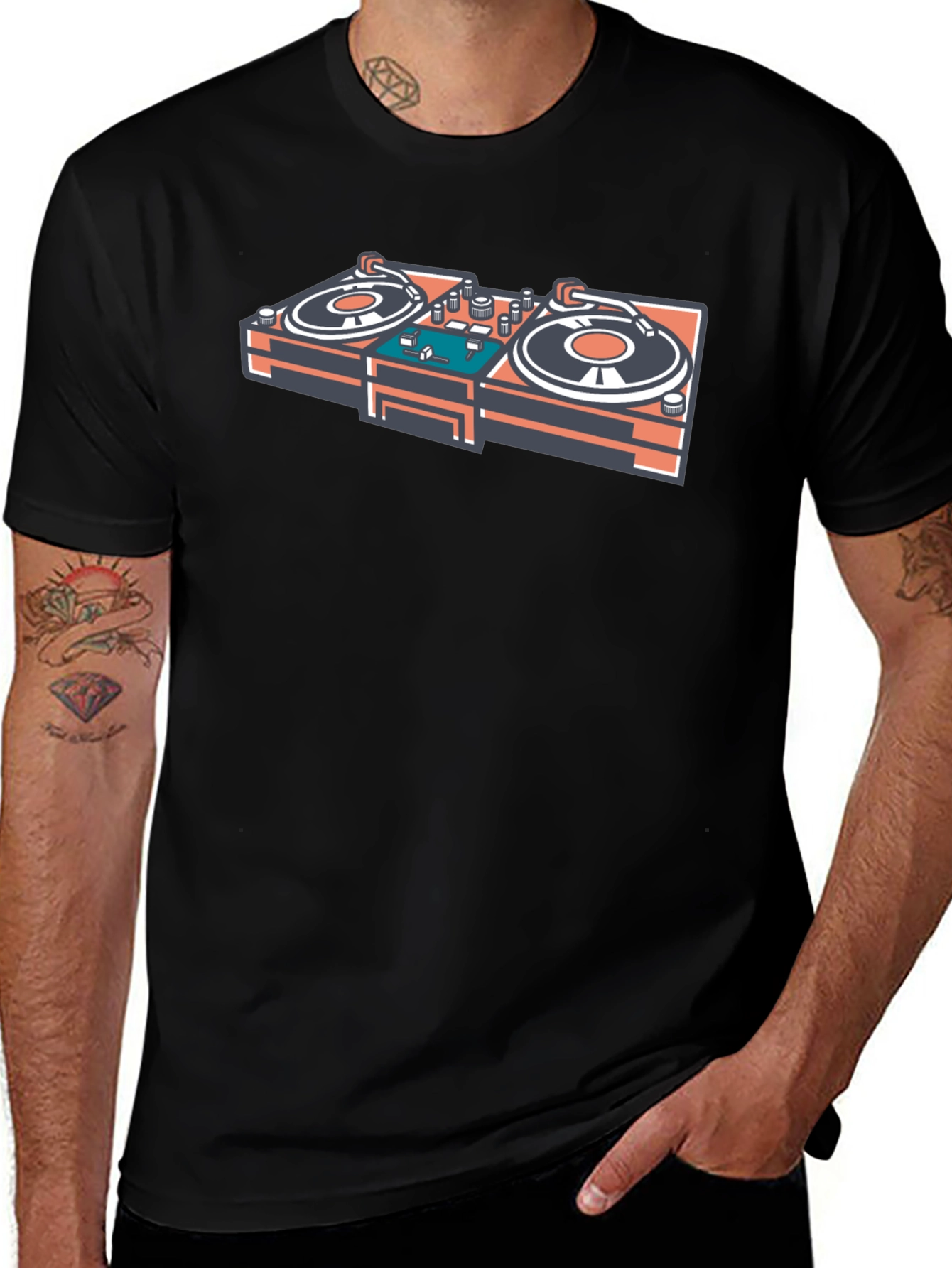 DJ Turntable Graphic T-Shirt - Music Lovers Tee