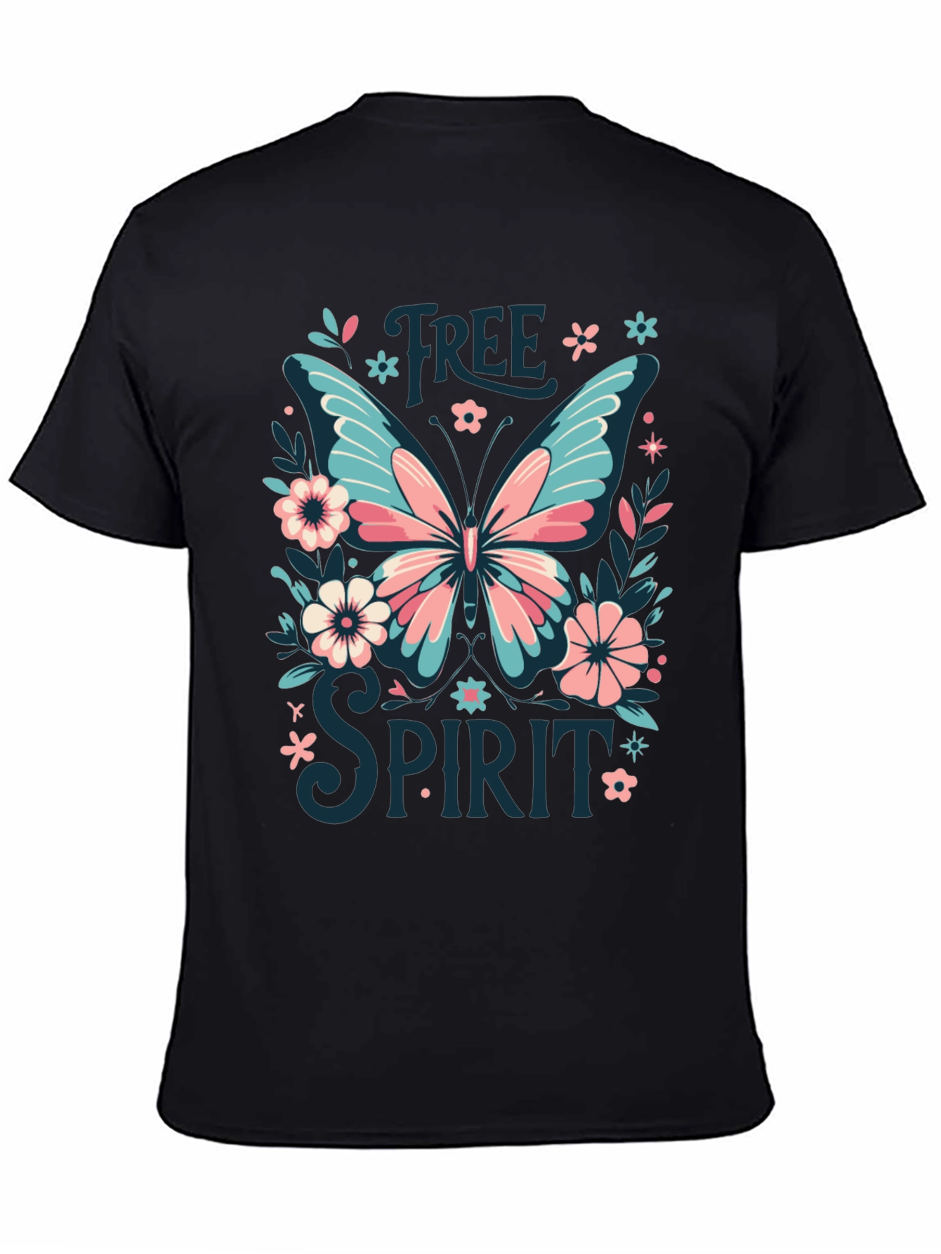 Free Spirit Butterfly Graphic Tee - Black