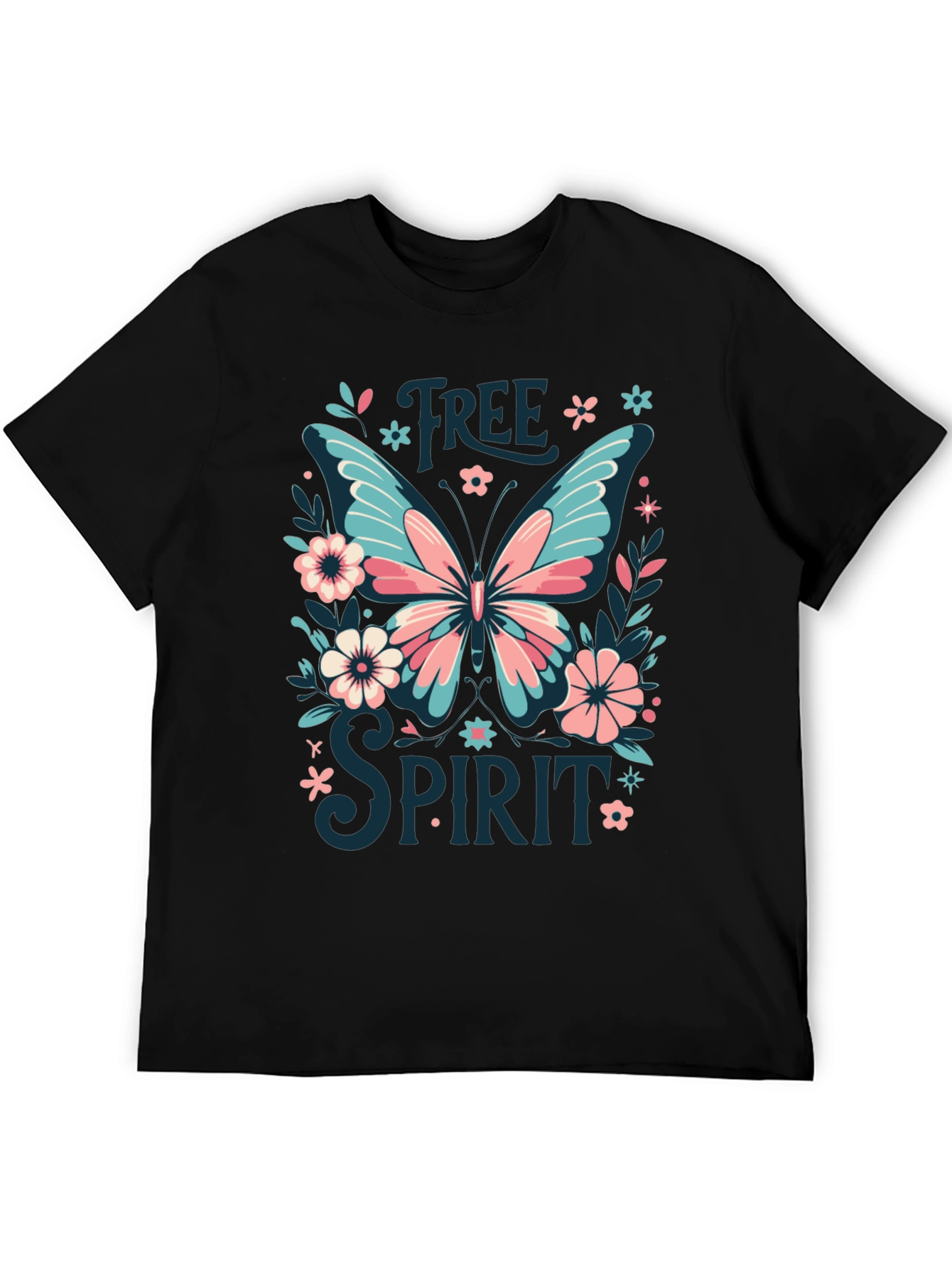 Free Spirit Butterfly Graphic Tee - Black