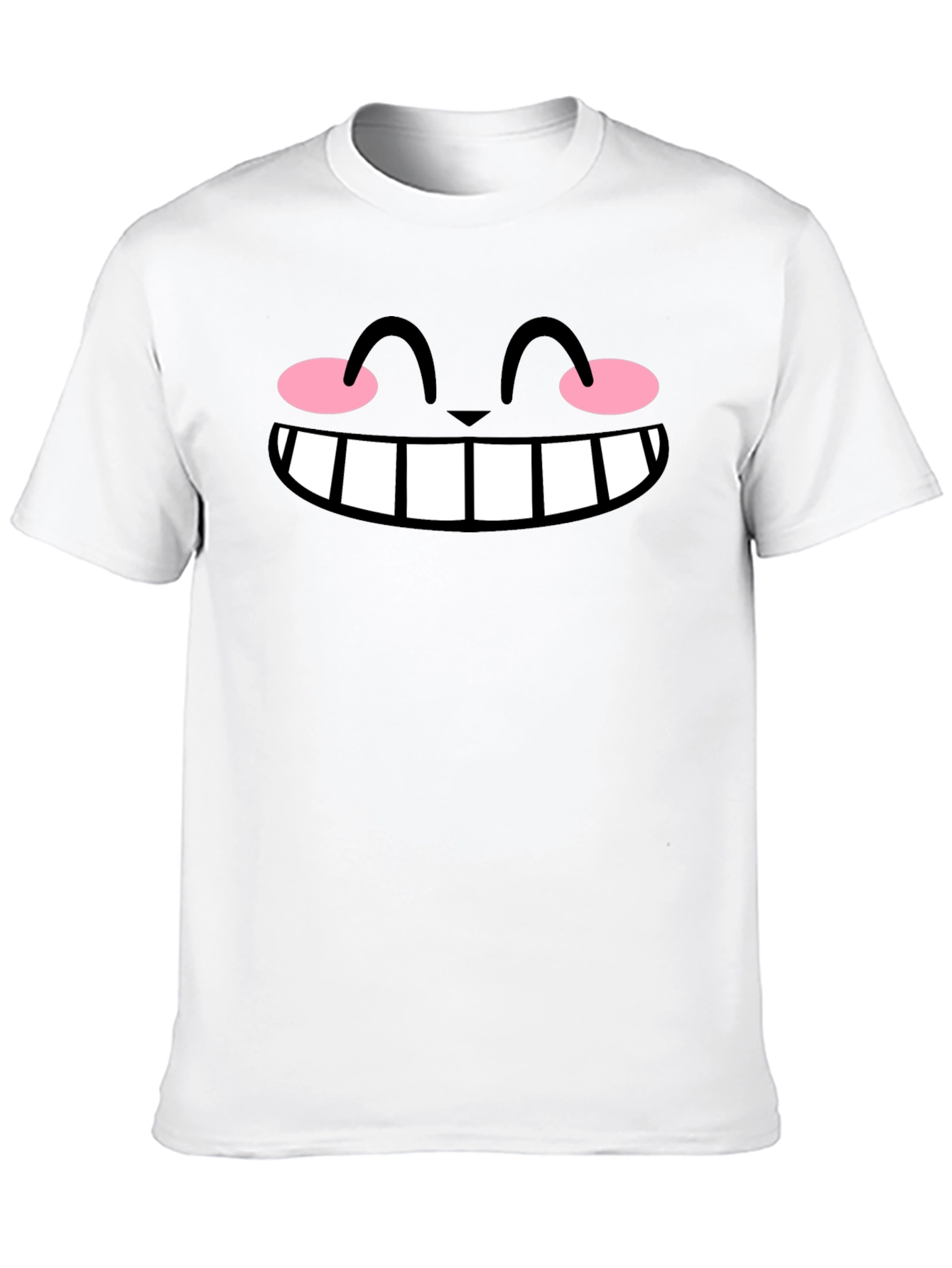Cute Anime Face Graphic Black T-Shirt