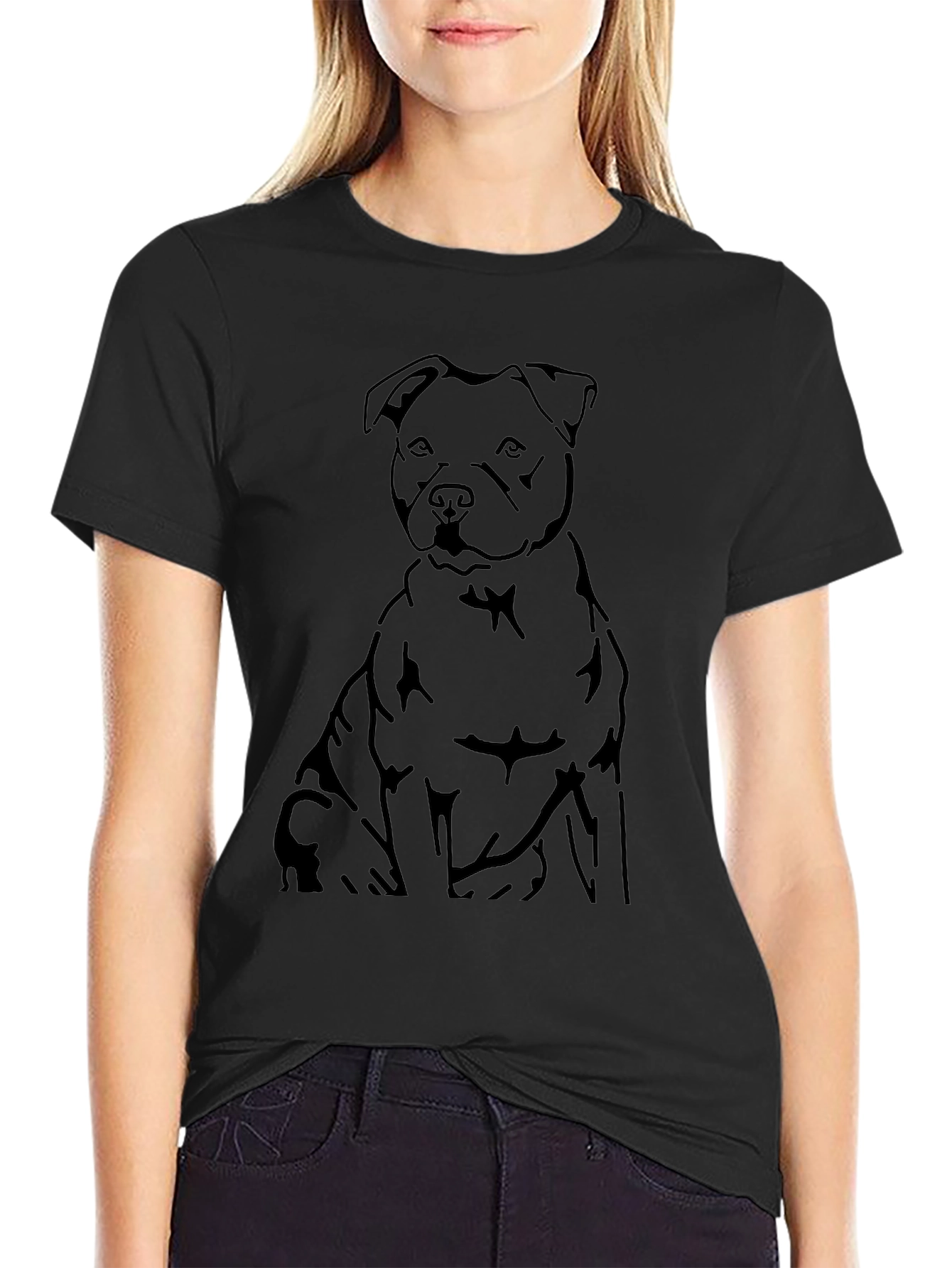 Staffordshire Bull Terrier Outline T-Shirt
