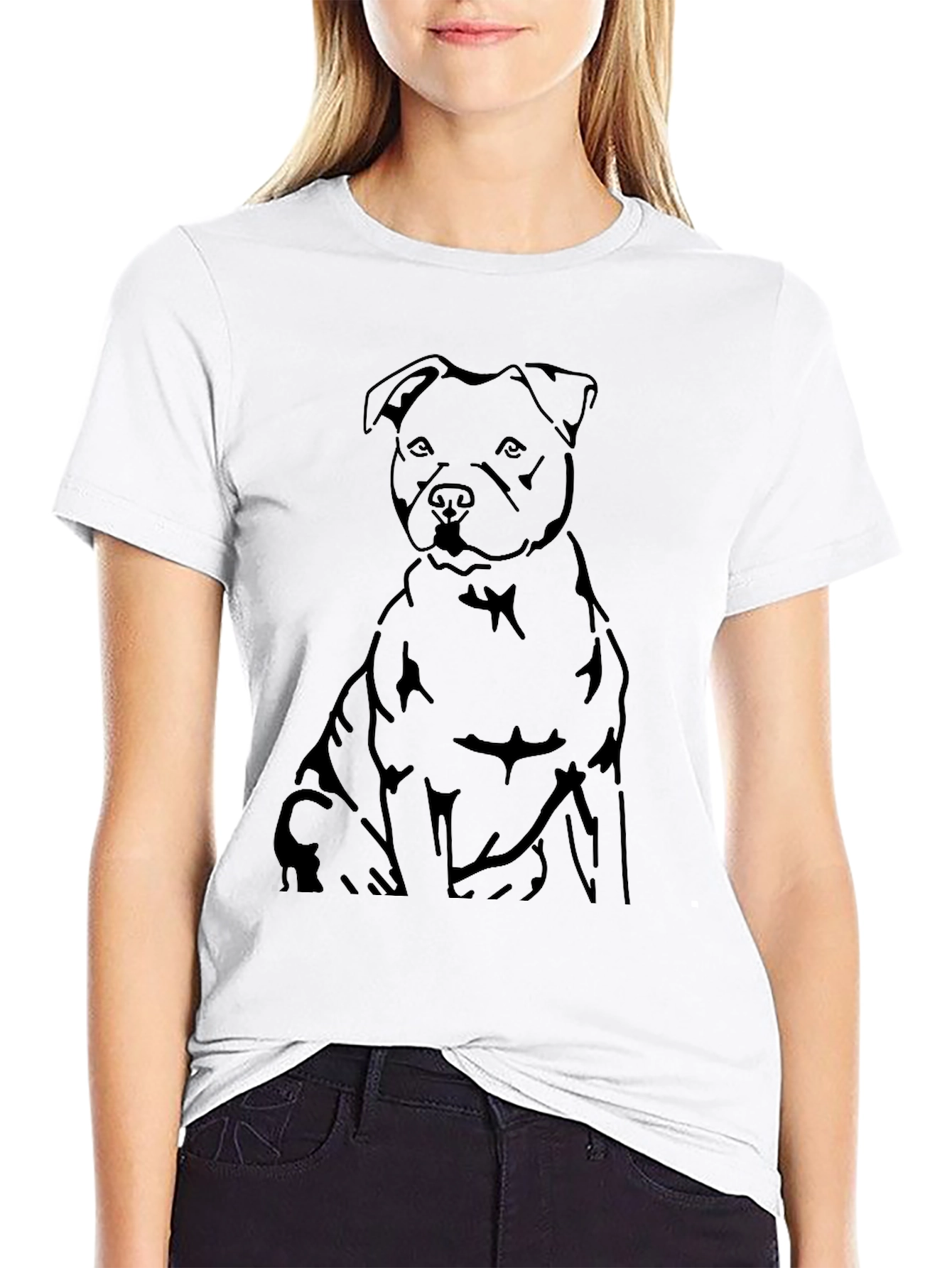 Staffordshire Bull Terrier Outline T-Shirt