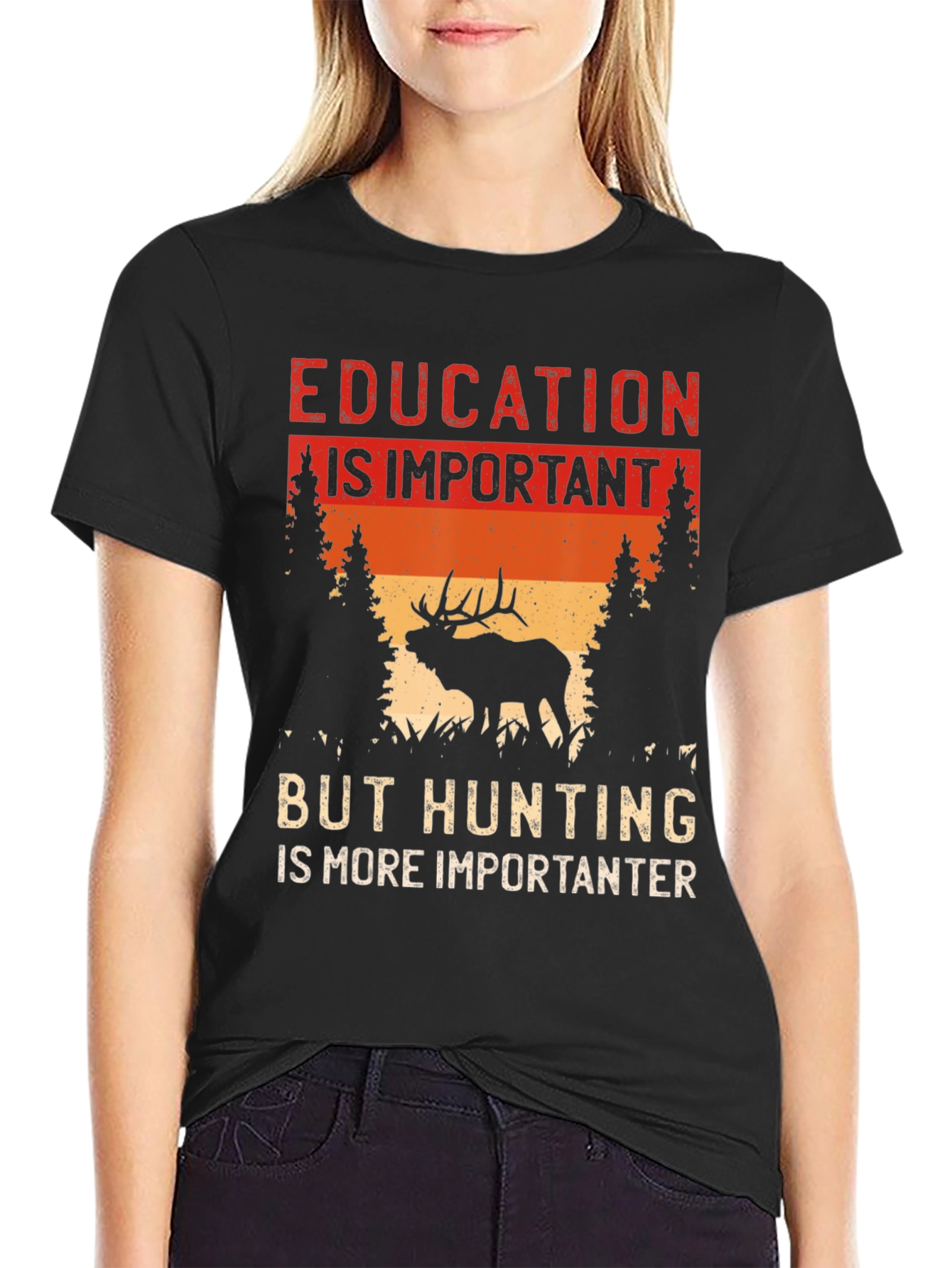 Education vs Hunting T-Shirt
