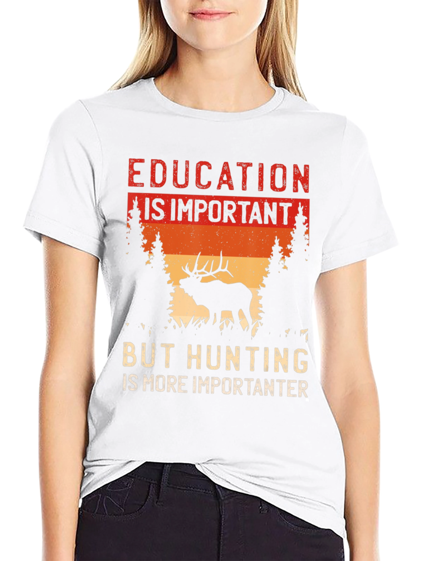 Education vs Hunting T-Shirt