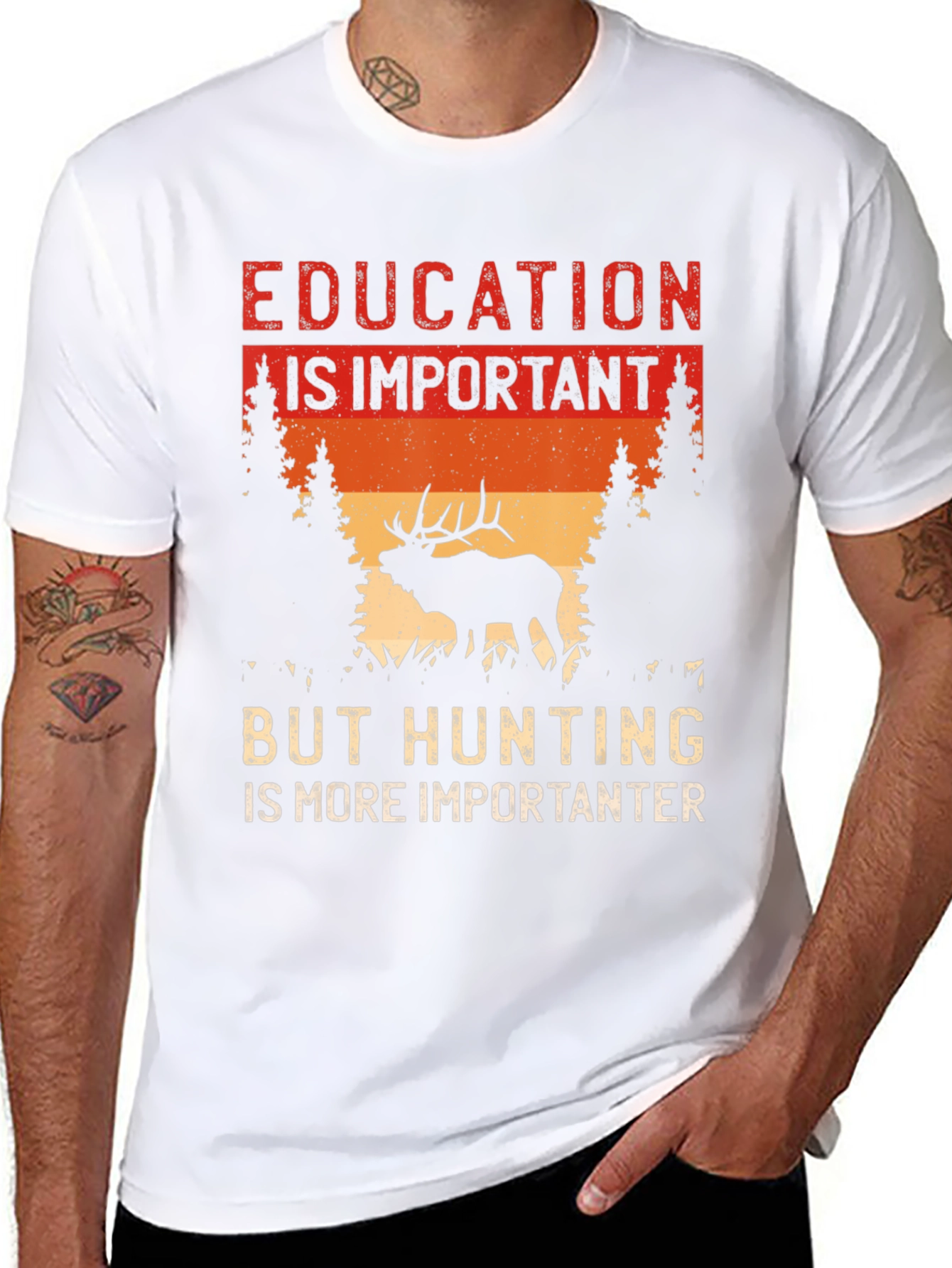 Education vs Hunting T-Shirt