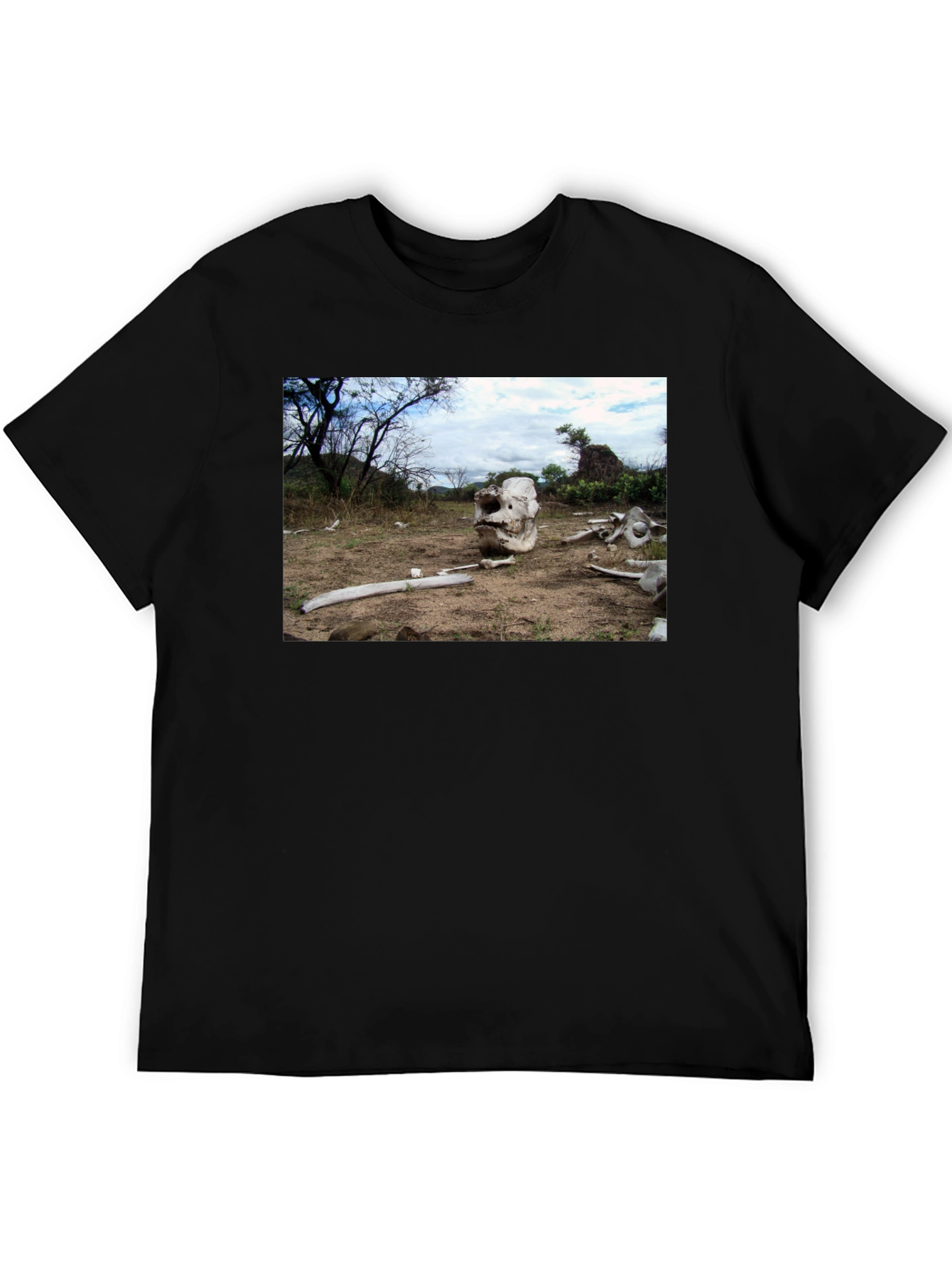 Elephant Skull Graphic Tee - Wildlife Conservation Shirt