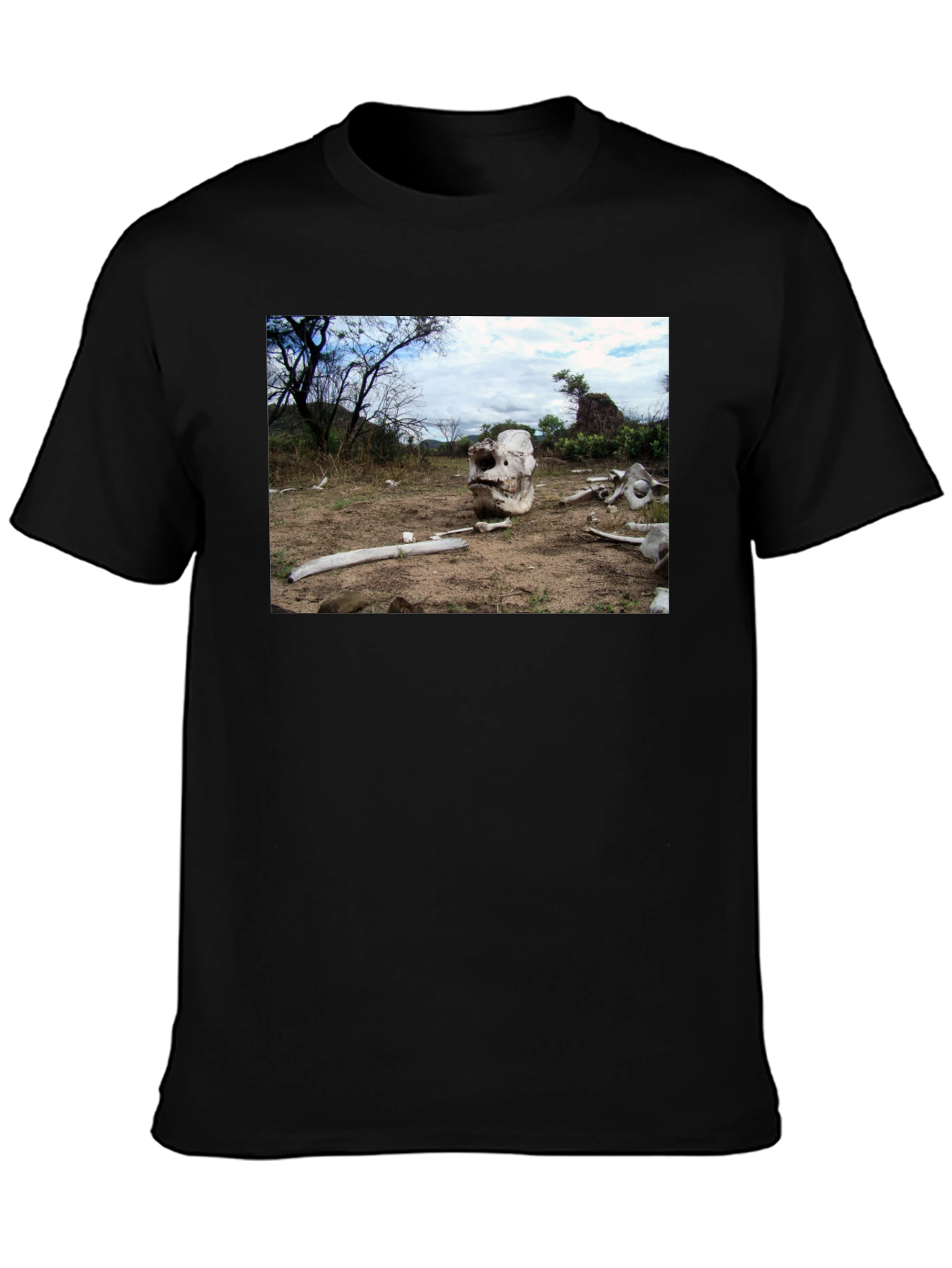 Elephant Skull Graphic Tee - Wildlife Conservation Shirt