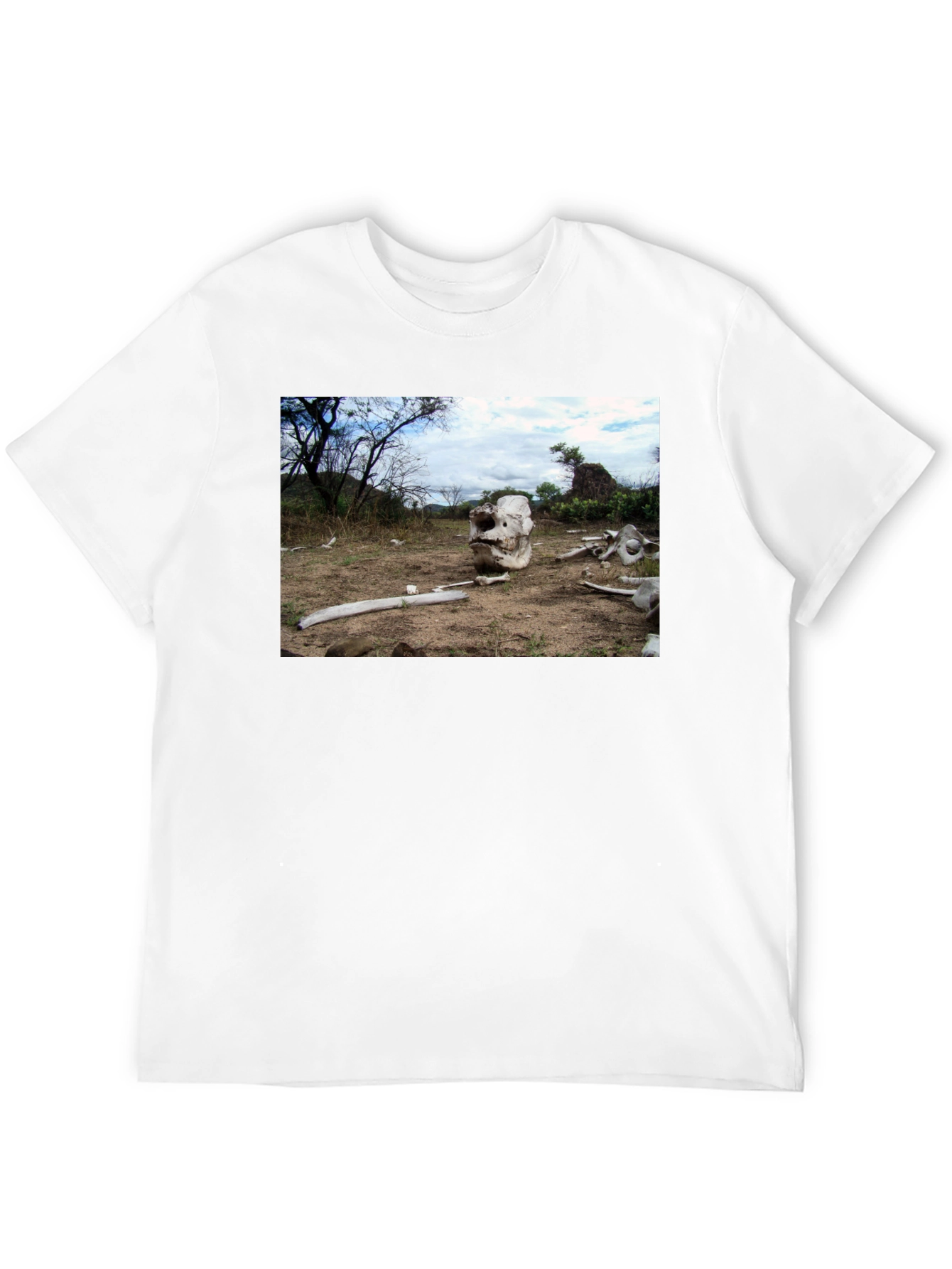 Elephant Skull Graphic Tee - Wildlife Conservation Shirt
