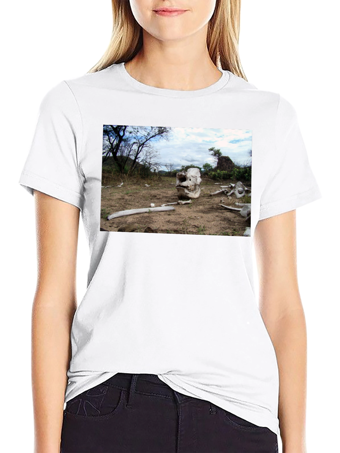 Elephant Skull Graphic Tee - Wildlife Conservation Shirt