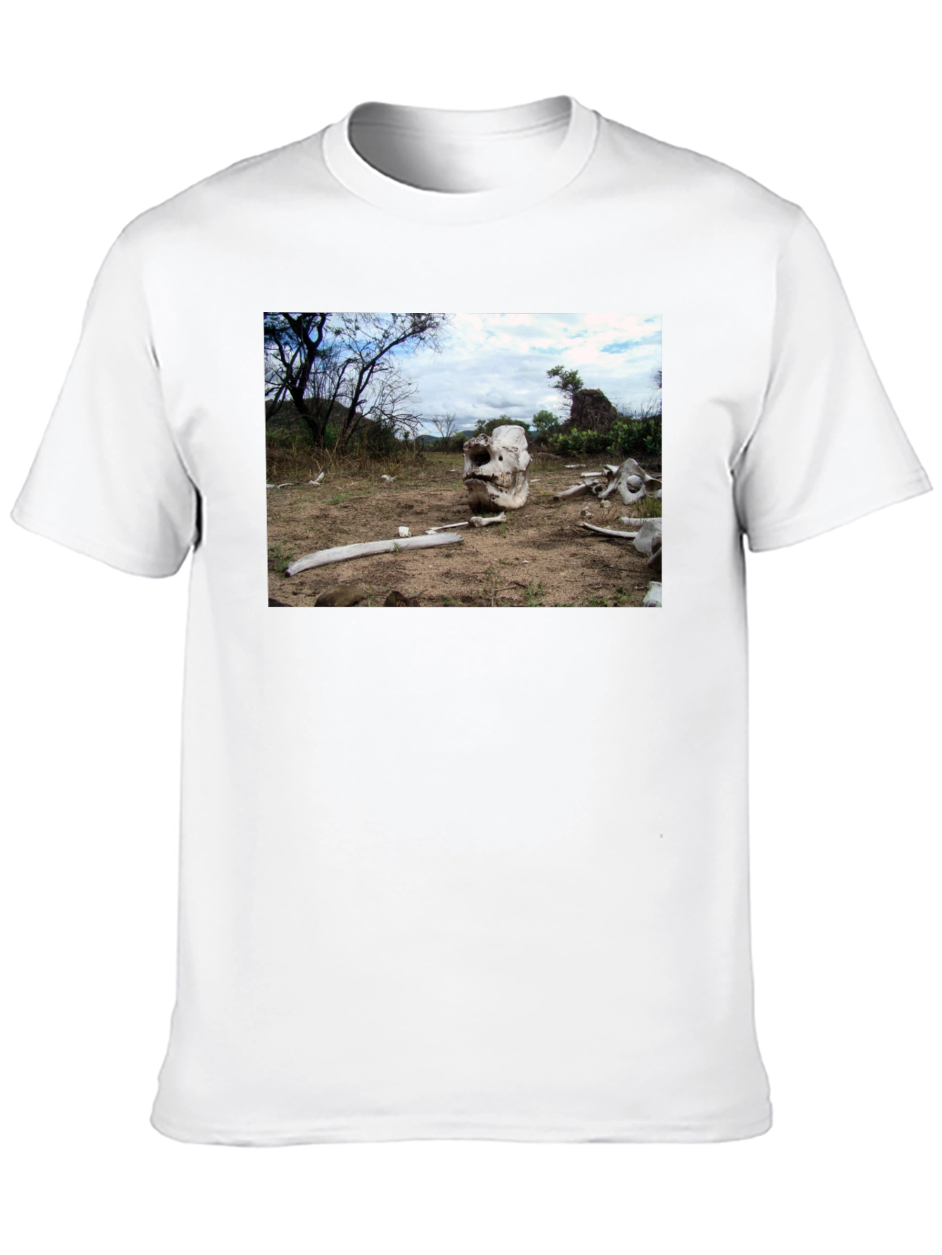 Elephant Skull Graphic Tee - Wildlife Conservation Shirt