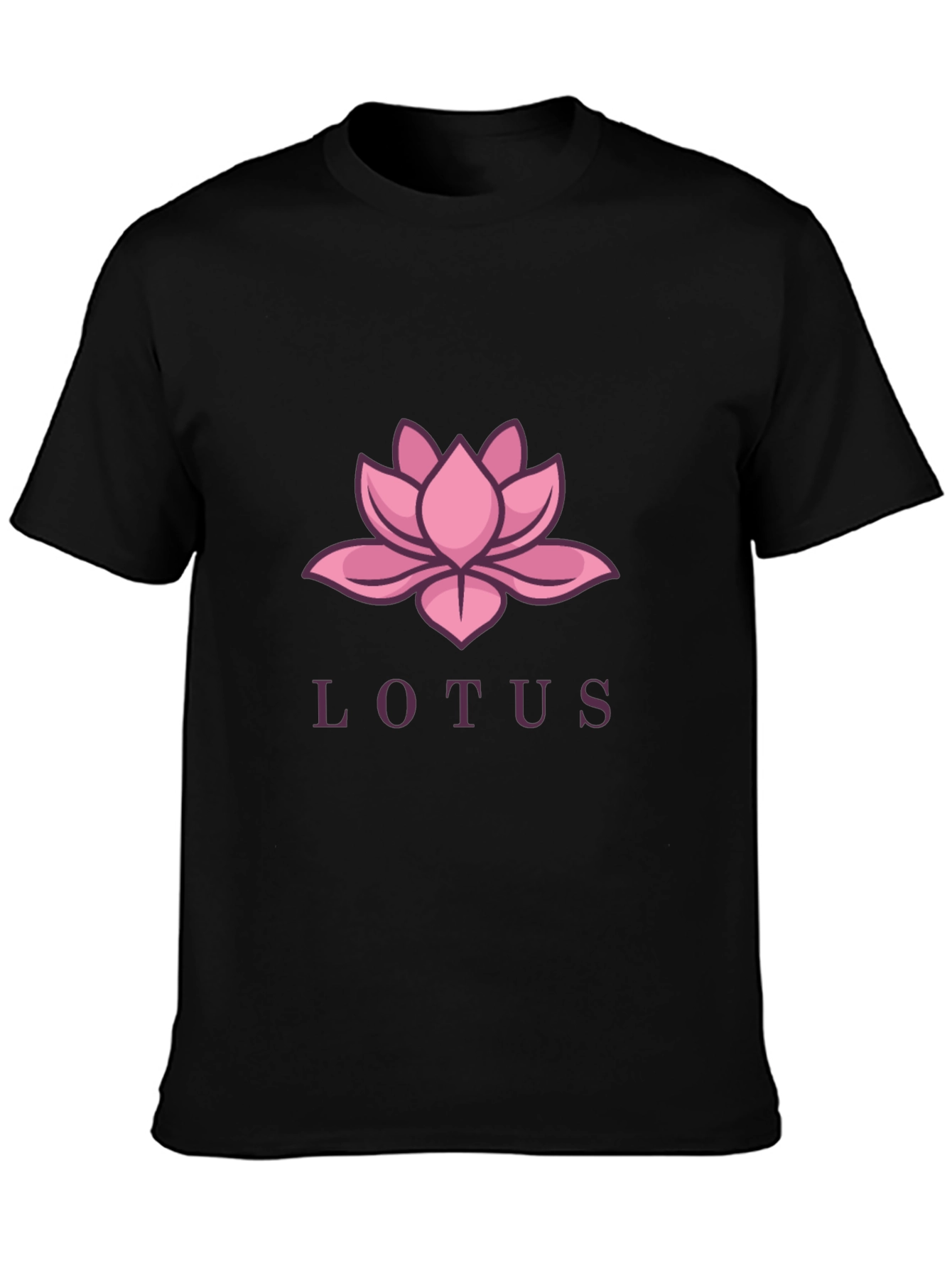 Lotus Flower Graphic Tee - Black Casual Comfort