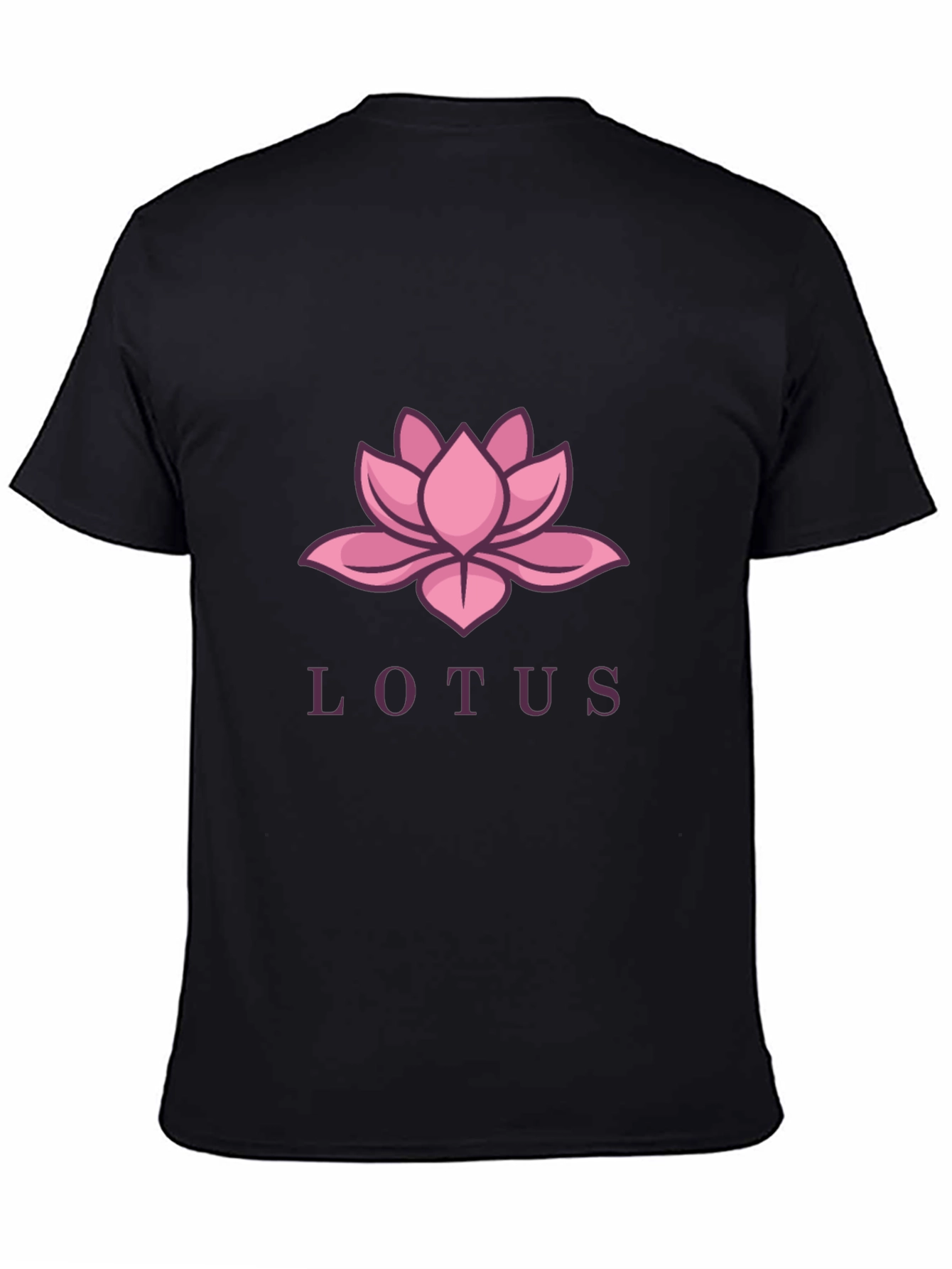 Lotus Flower Graphic Tee - Black Casual Comfort