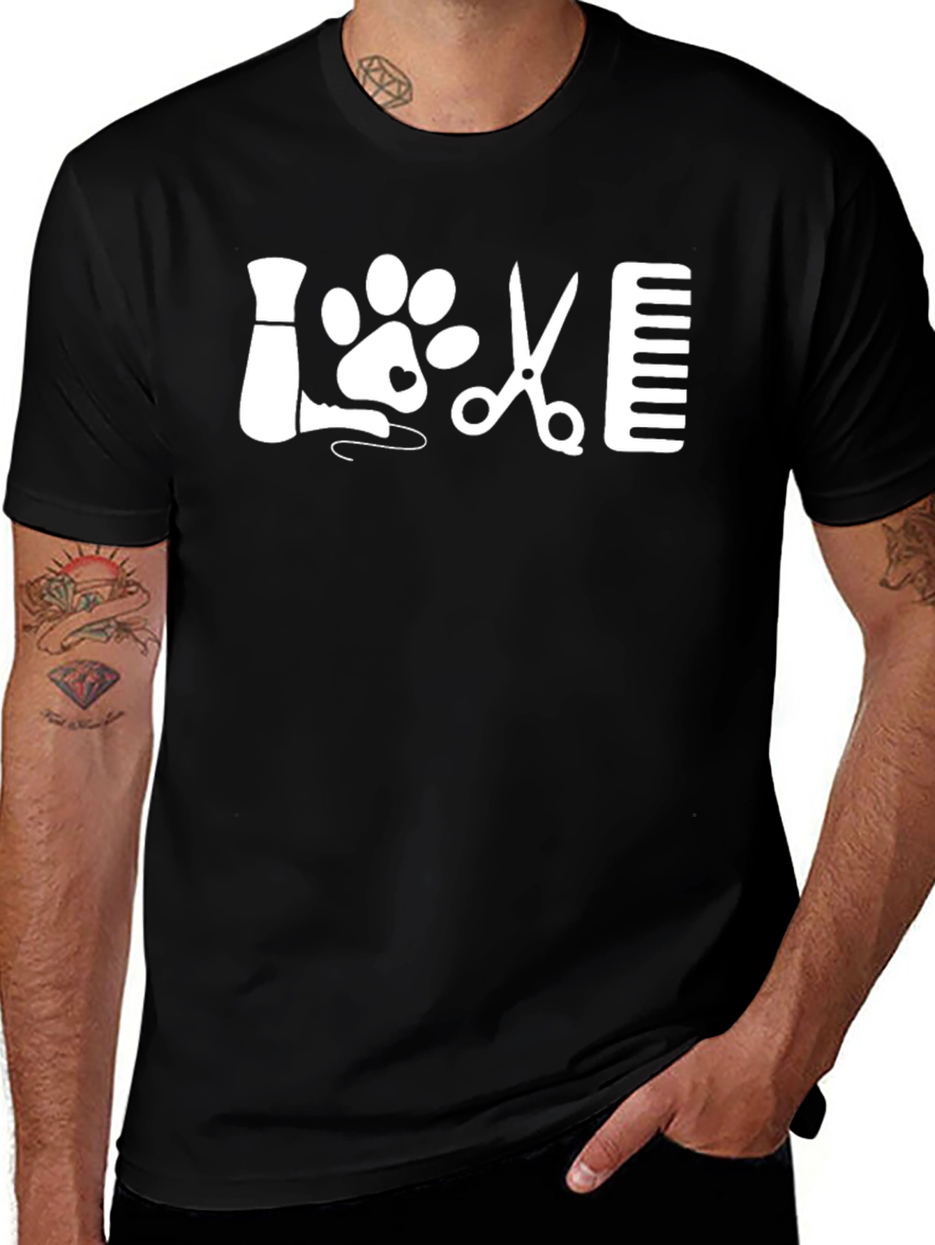 Love Dog Grooming T-Shirt Pet Stylist Tee