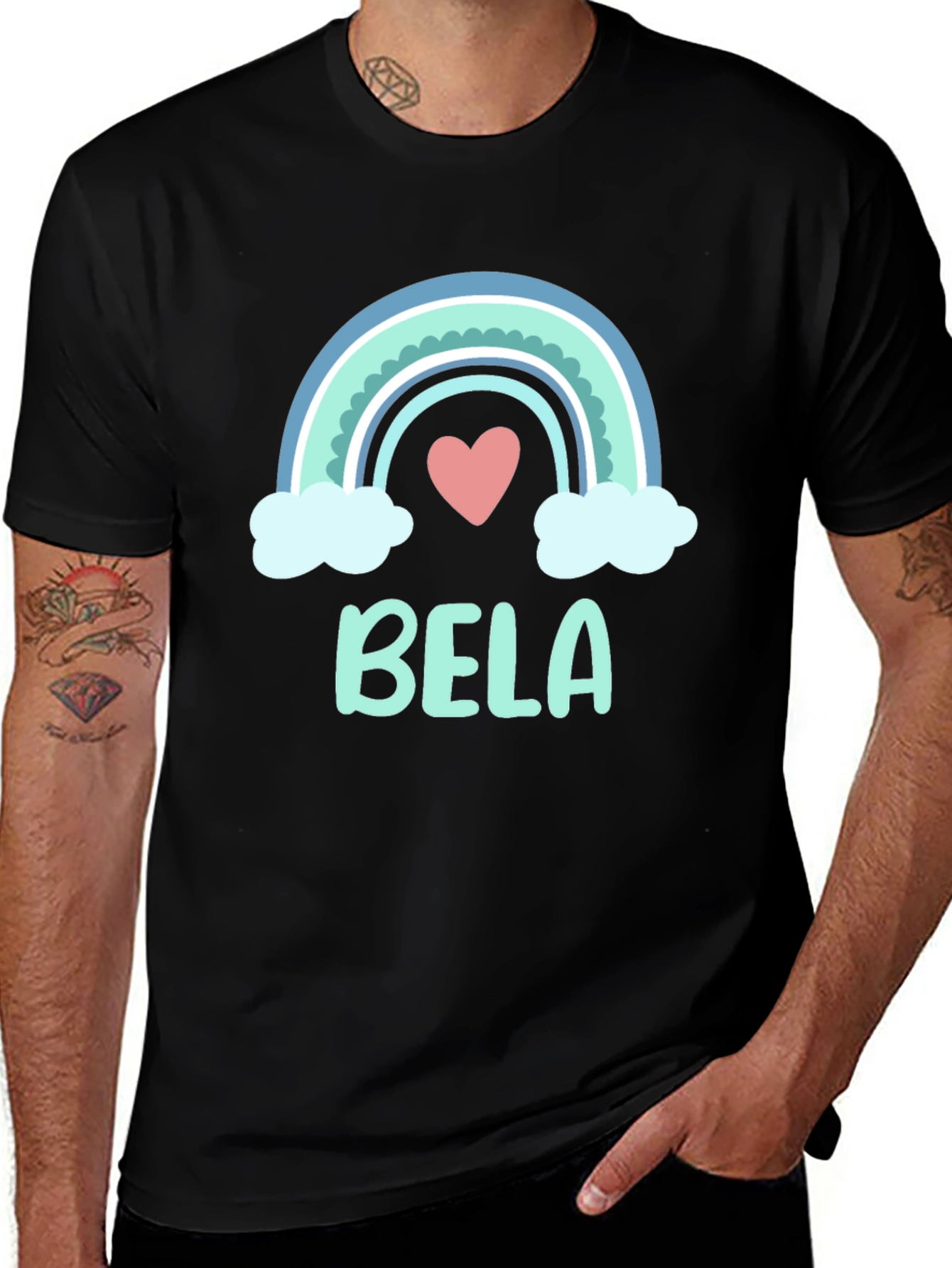Cute Bela Rainbow Personalized T-Shirt