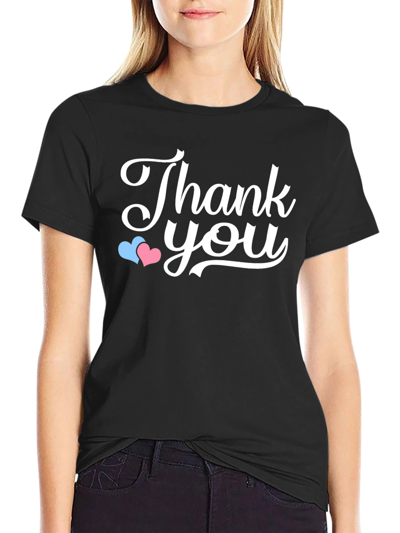 Thank You Graphic T-Shirt - Black