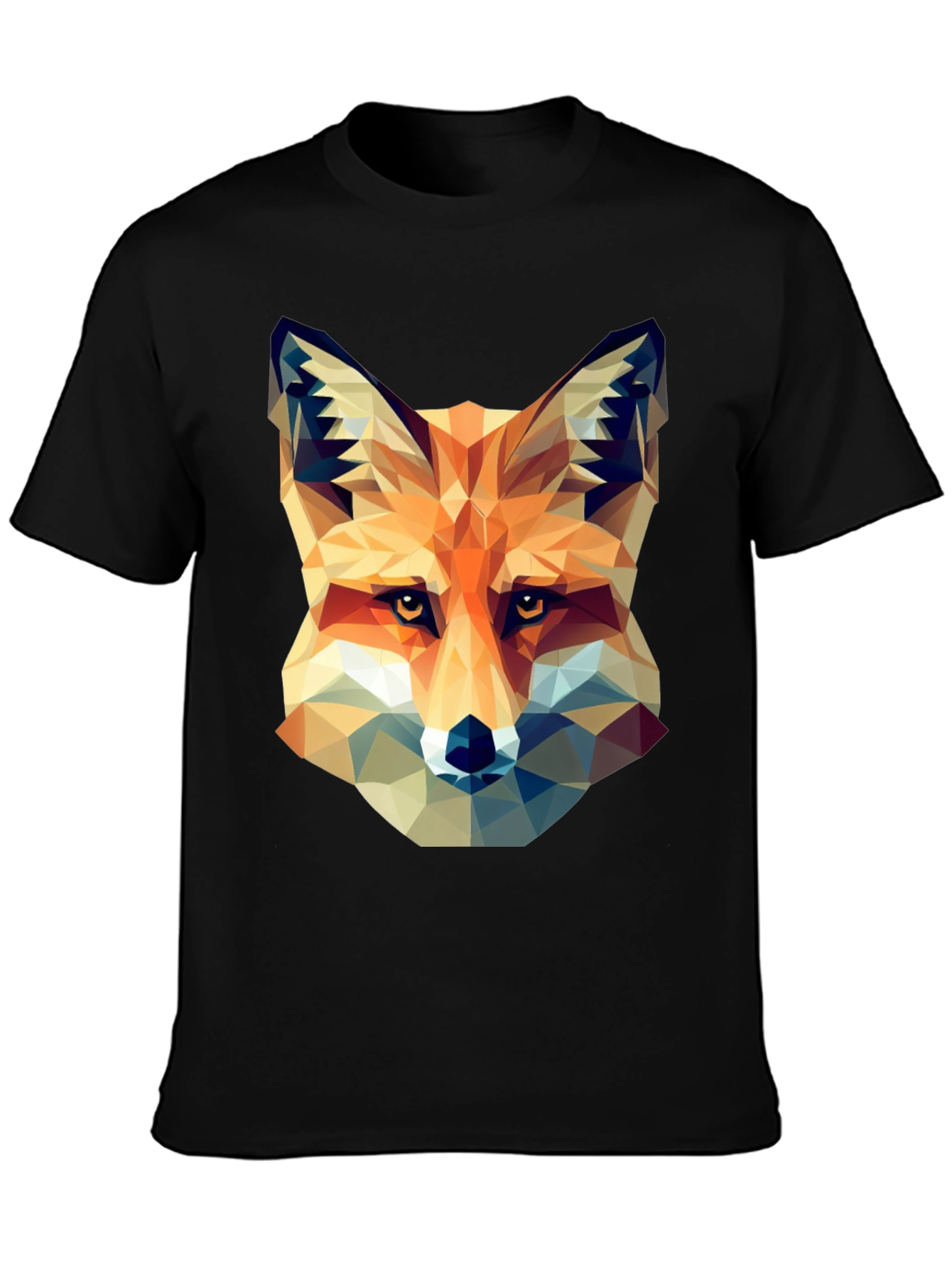 Geometric Fox Head Print T-Shirt