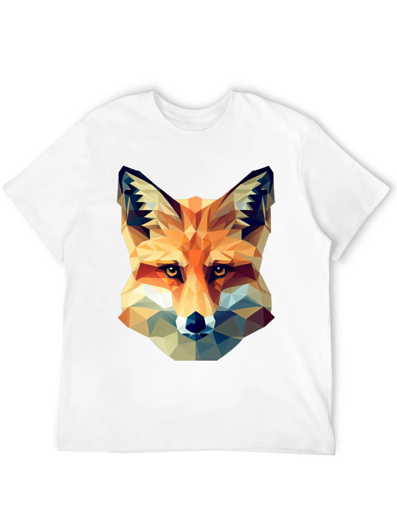 Geometric Fox Head Print T-Shirt