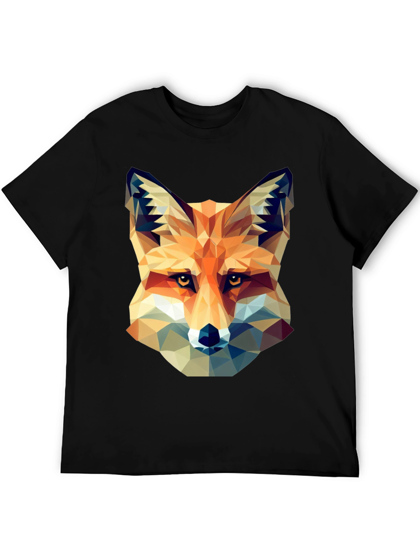 Geometric Fox Head Print T-Shirt