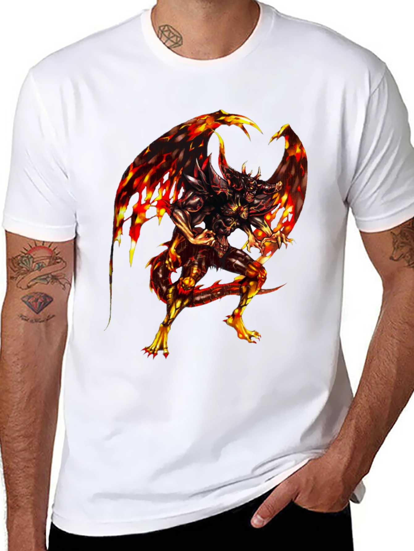 Fiery Dragon Graphic Black T-Shirt
