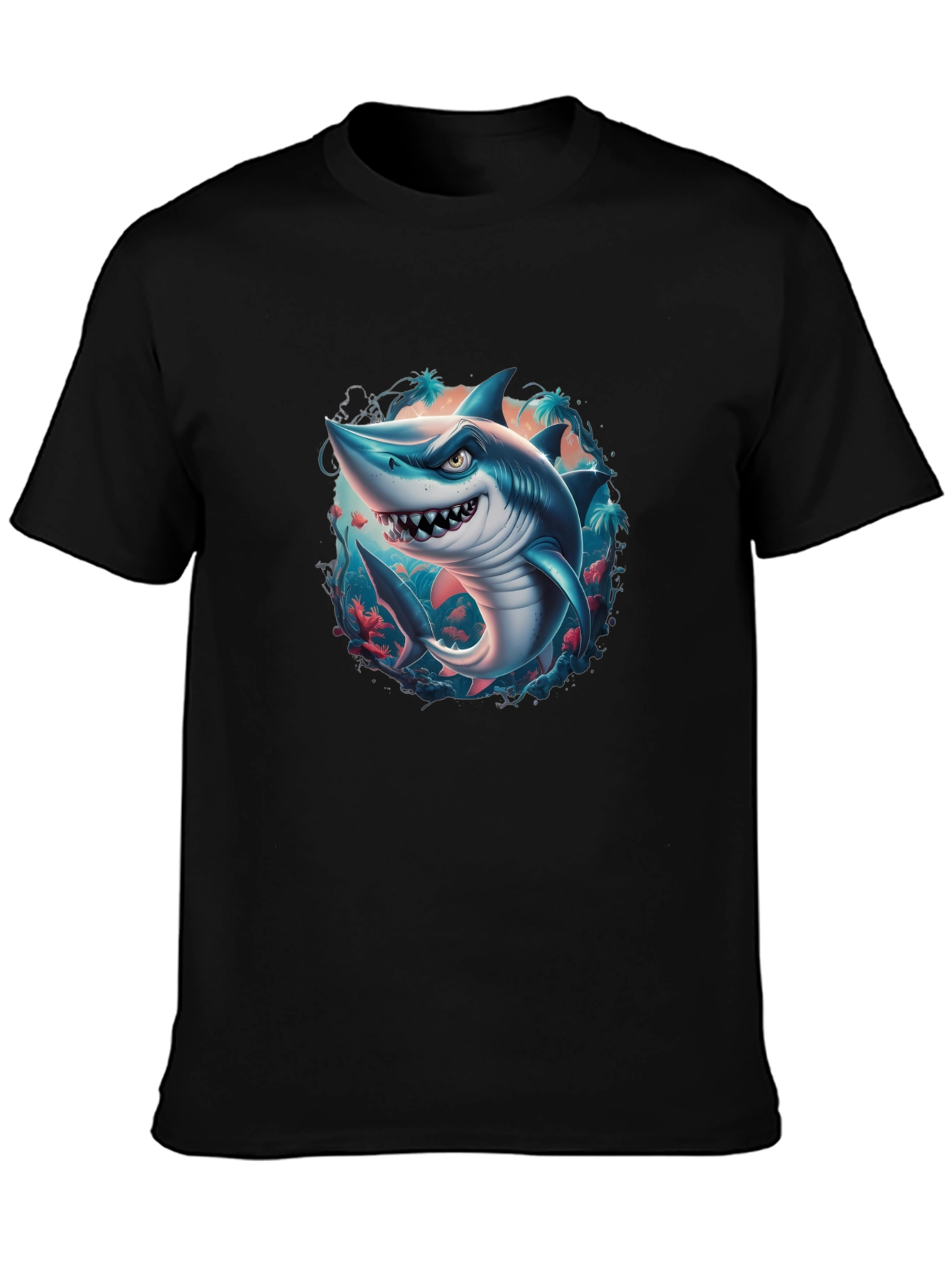 Shark Graphic Tee - Mens Black T-Shirt
